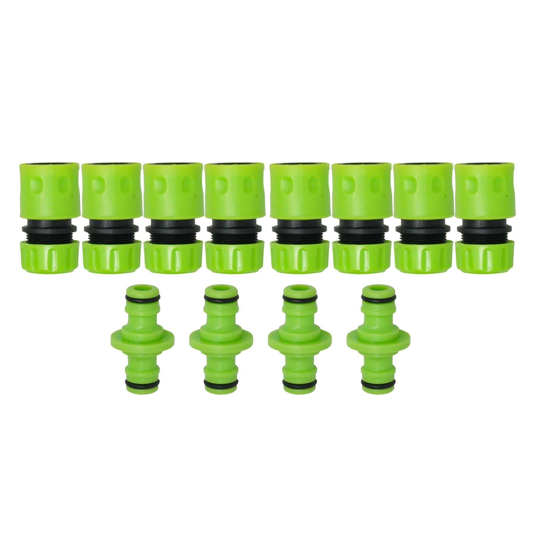 (4PCS)Double Male Hose Connectors & (8PCS) End Quick Connectors for Hose Pipe Fitting, By Dapetz