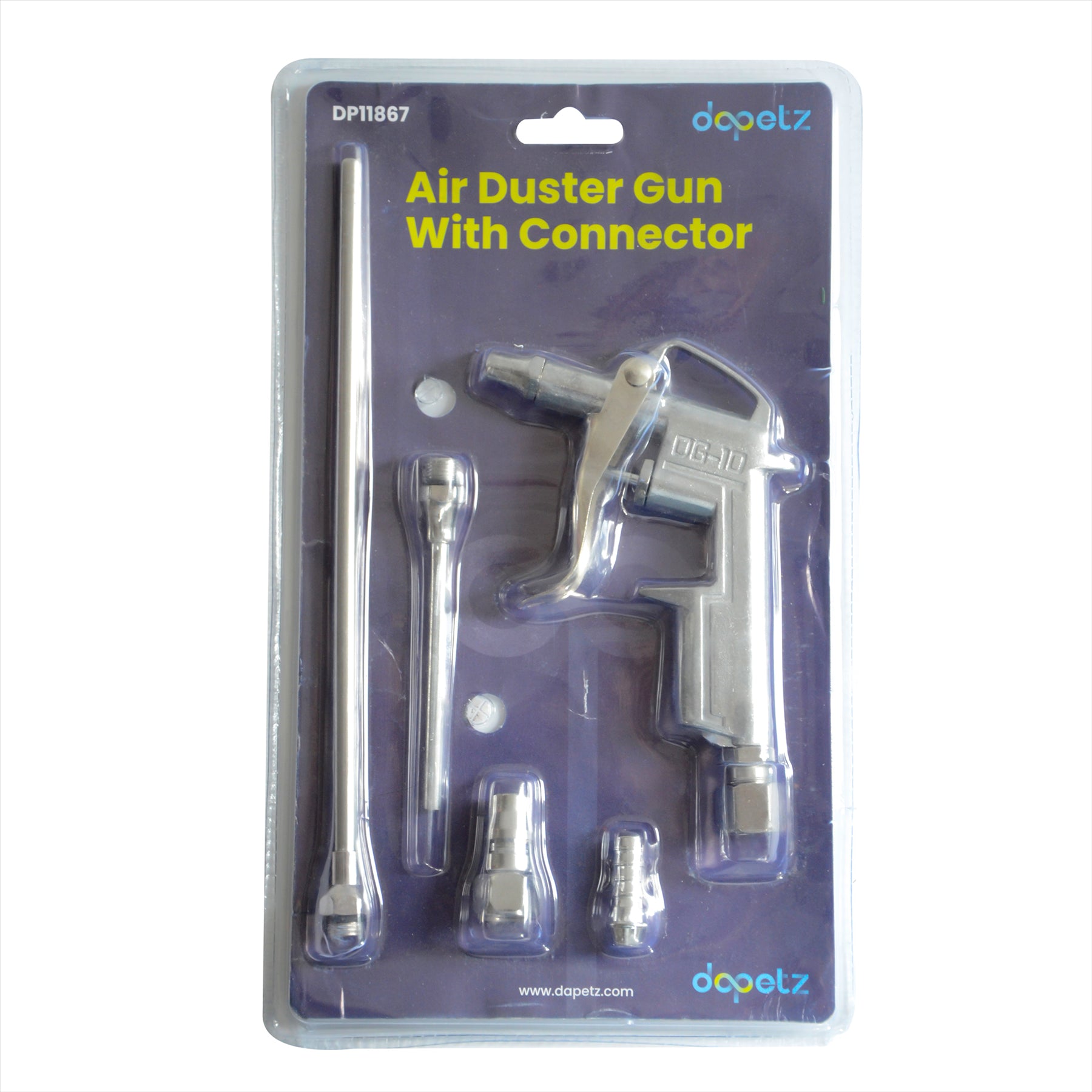Air Compressor Duster Gun Compressed Air Blow Gun Tool 3 Heads, 2 connectors - Dapetz