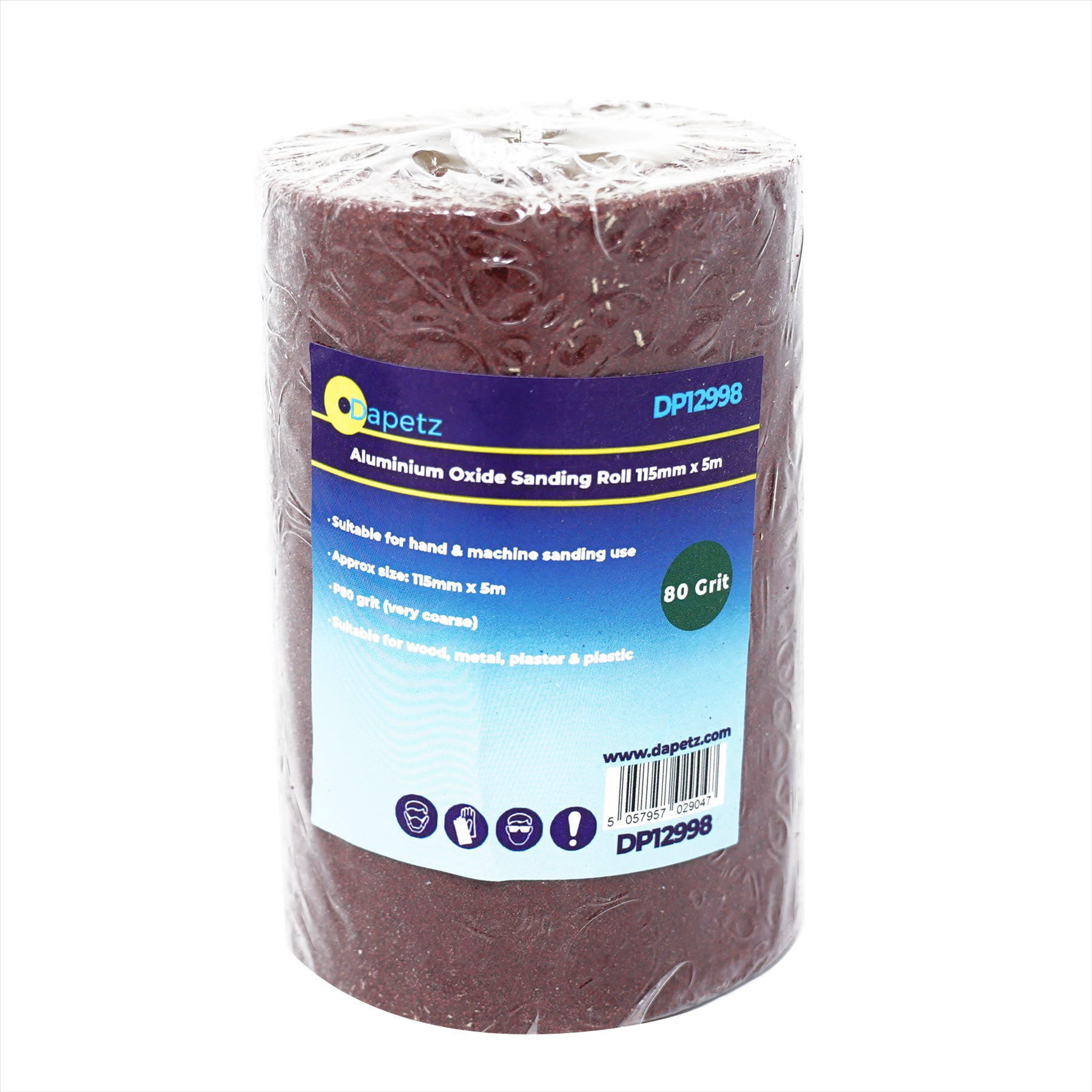 5m Aluminium Oxide Sanding Roll 115mm 40/60/80/120 Grit Anti Clog Sandpaper By Dapetz