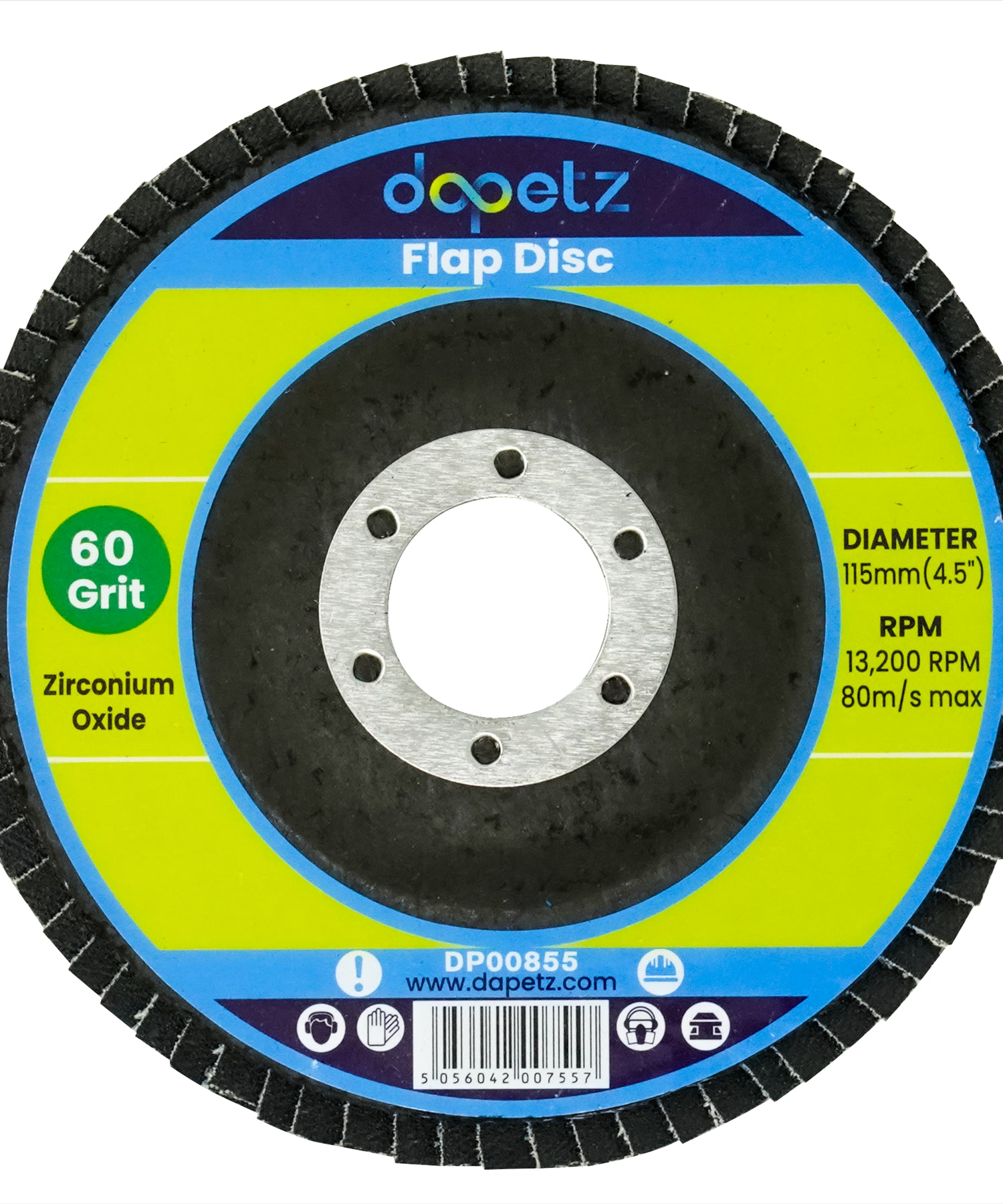 Flap Discs 115mm Sanding 10Pcs 60 120 Grit Grinding Disc 4.5" Zirconium Oxide by Dapetz