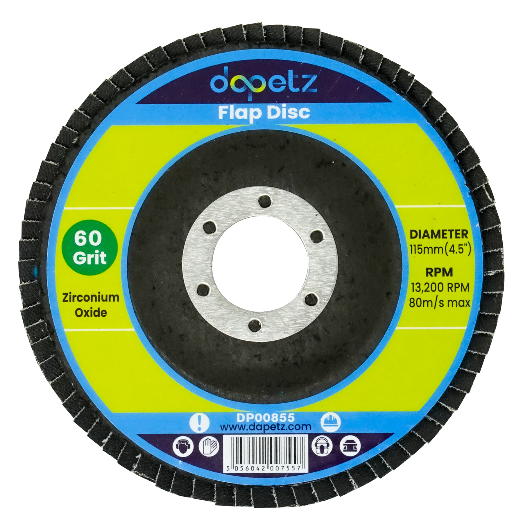 Flap Discs 115mm Sanding 10Pcs 60 120 Grit Grinding Disc 4.5" Zirconium Oxide by Dapetz