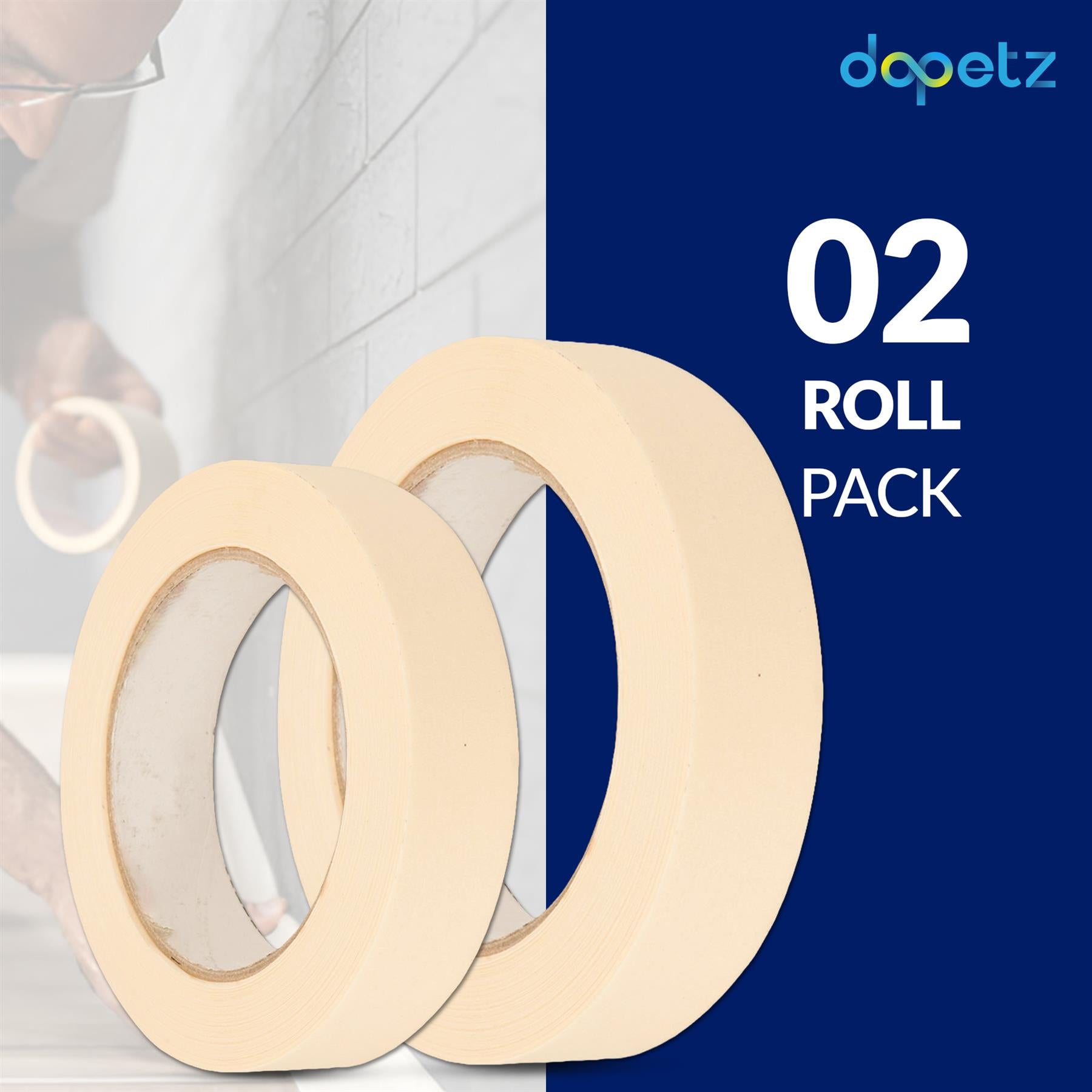 2PCS Masking Tape 25mm x 50m Professional Painting Automotive Auto Car White By Dapetz