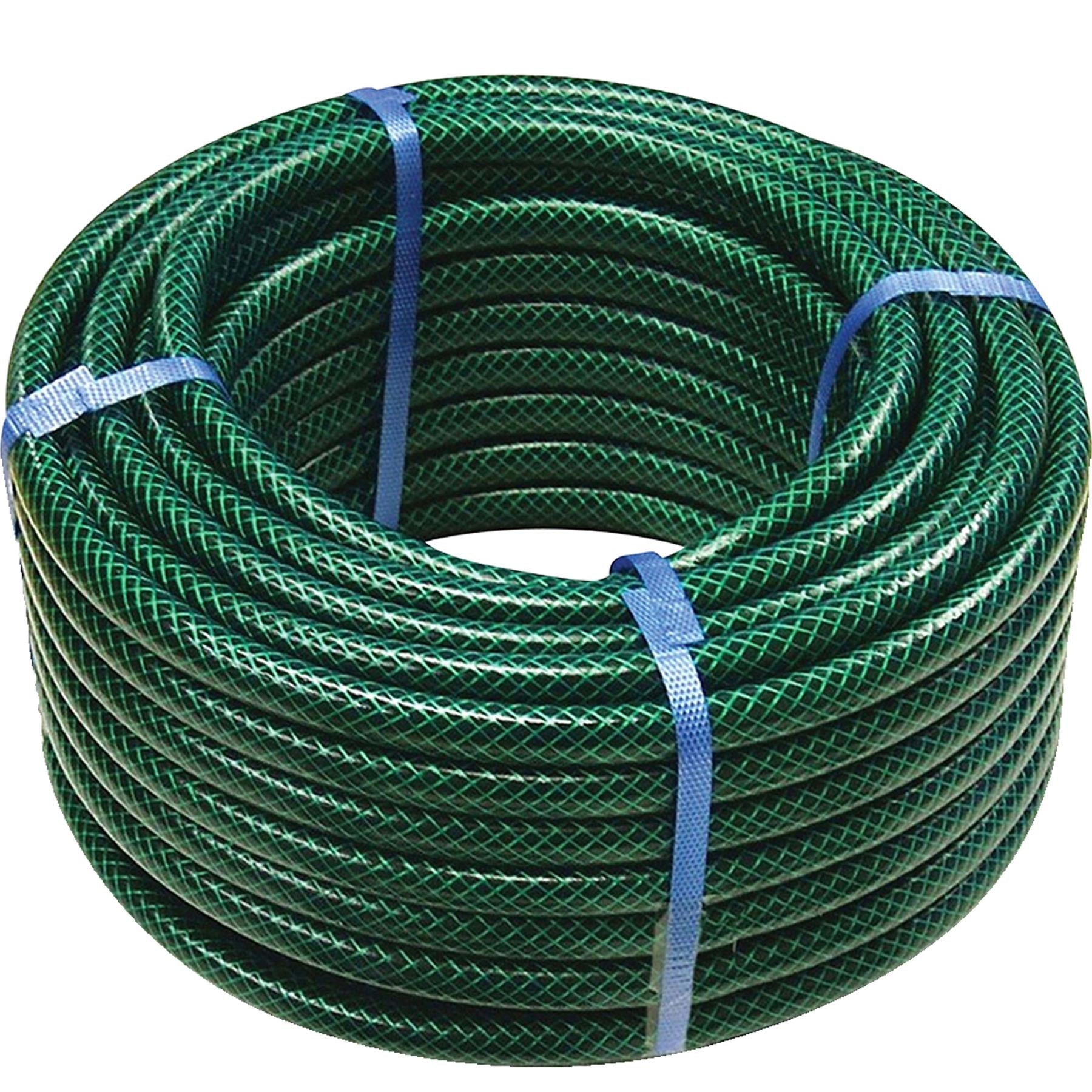 50M Garden Hose Pipe Reinforced Braided PVC Watering Hosepipe Reel Green 1/2" By Dapetz