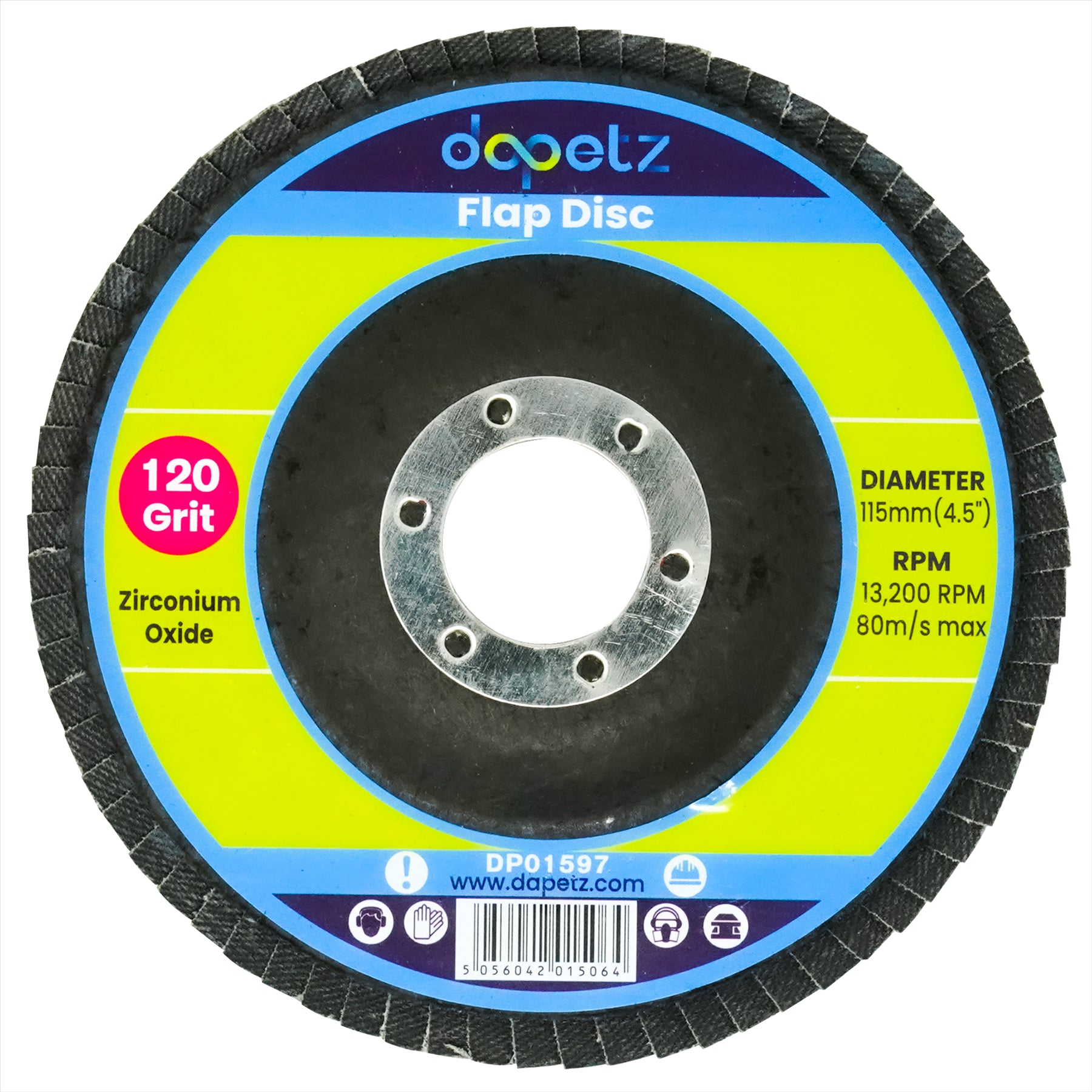 Flap Discs 115mm Sanding 10Pcs 60 120 Grit Grinding Disc 4.5" Zirconium Oxide by Dapetz