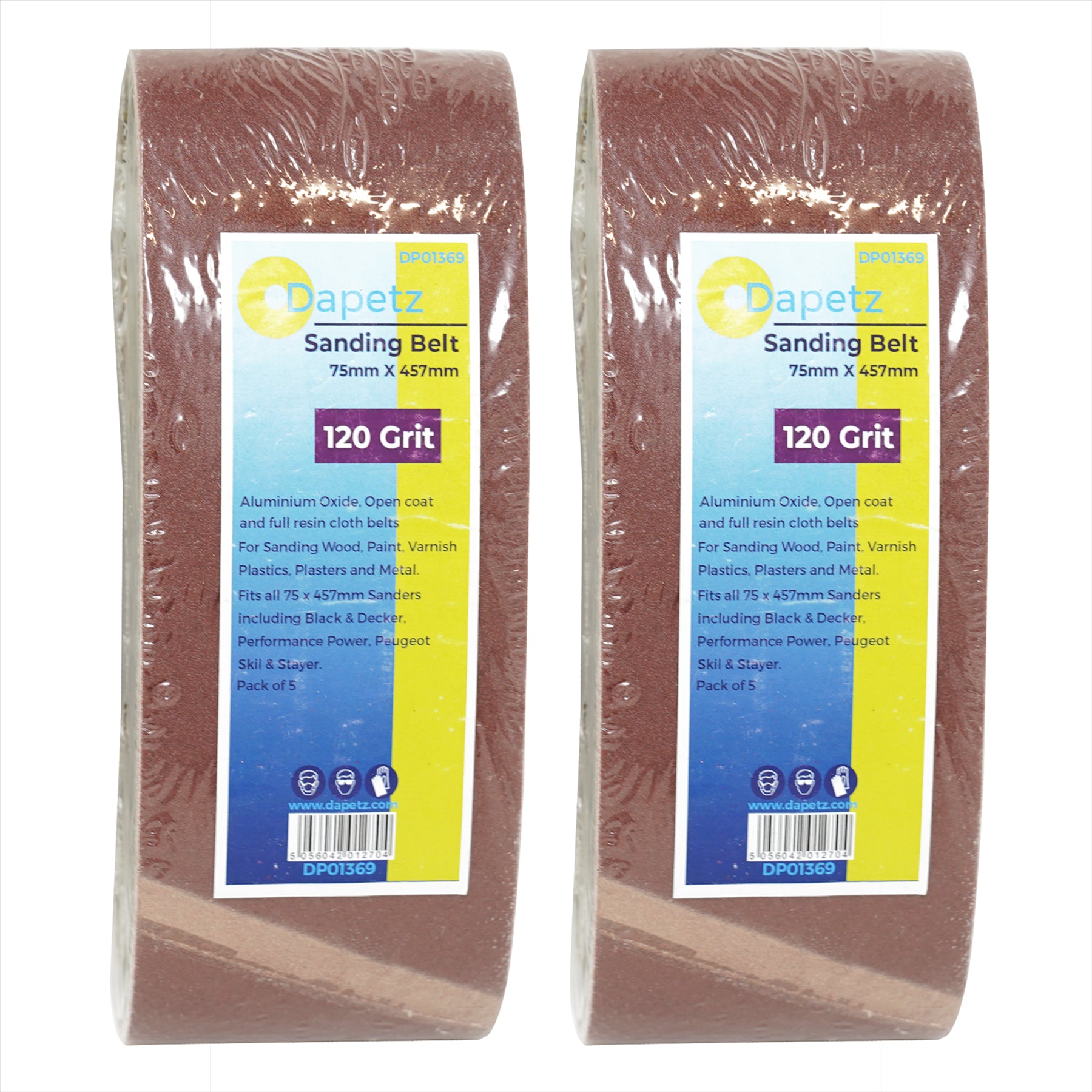 10Pcs Sanding Belts 75 x 457mm Aluminium Oxide 120Grit For Bosch Makita Sander By Dapetz