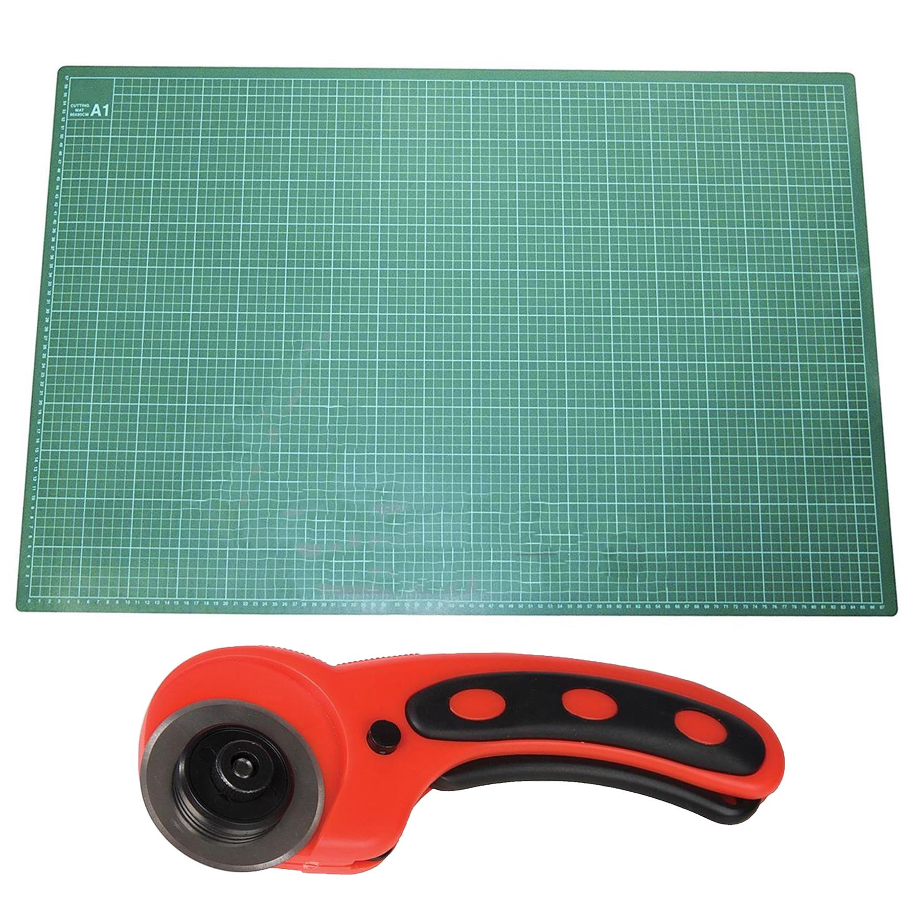 A1 Cutting Mat Self Healing & Rotary Cutter Knife Non-Slip Printed Grid Craft