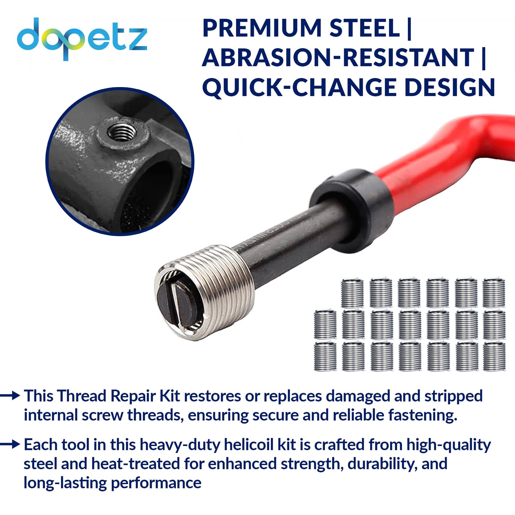(Pack of 25) Helicoil Thread Repair Tool Kit M6 x 1.0 x 8.0mm | Garage & Automotive by Dapetz