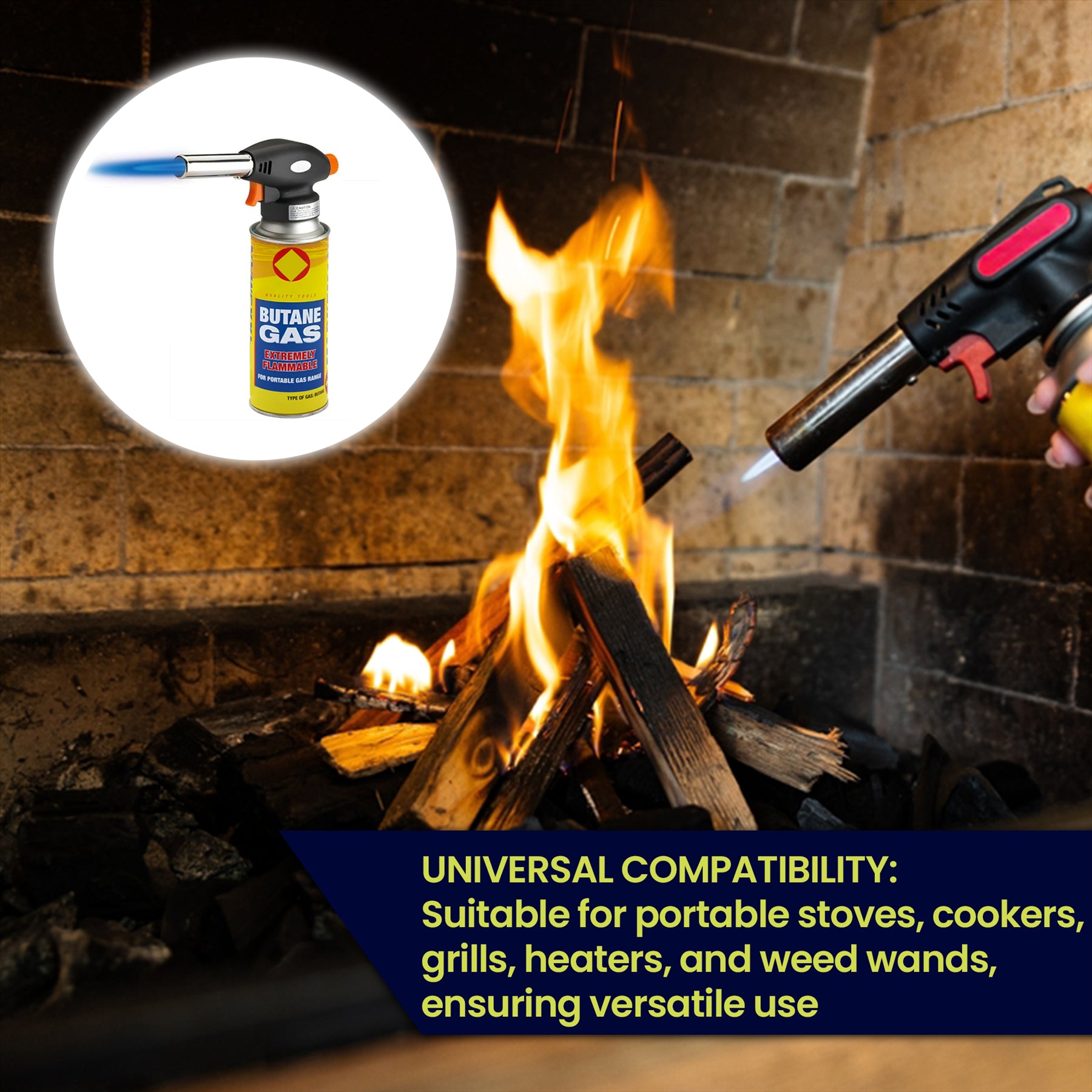 Blow Torch Butane Gas Auto Chef Creme Brulee Cooking Soldering Camping 2 Gas Can