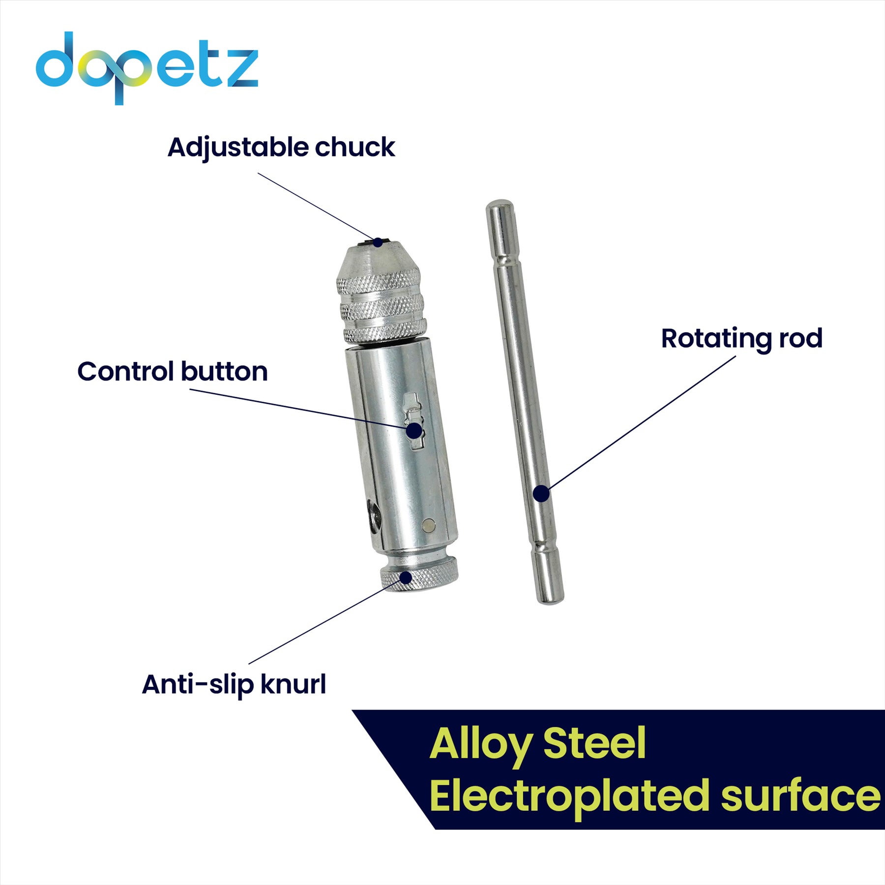 Reversible T-Bar Ratchet Tap Wrench M5-M12 for Precise Threading By Dapetz