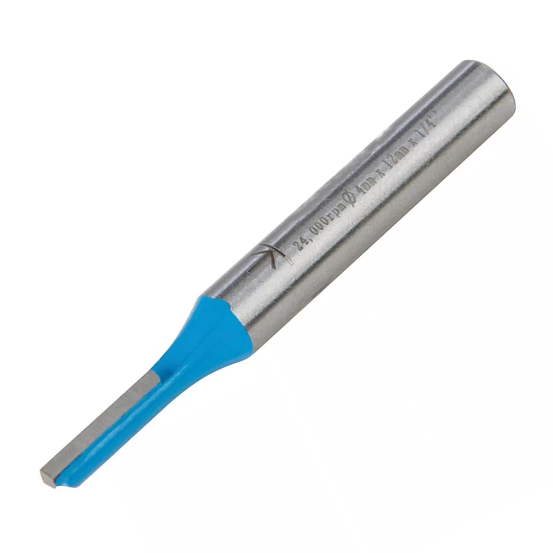 1/4" Shank Straight Metric Router Bits TCT Cut Cutter 12mm long x 4mm Diameter