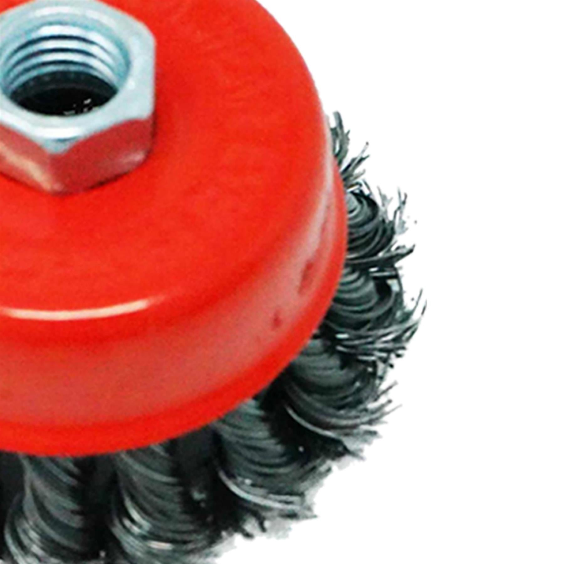 4PCs Twist Knot Wire Wheel Cup Brush Set for Angle Grinder 3" M14 Crew By Dapetz