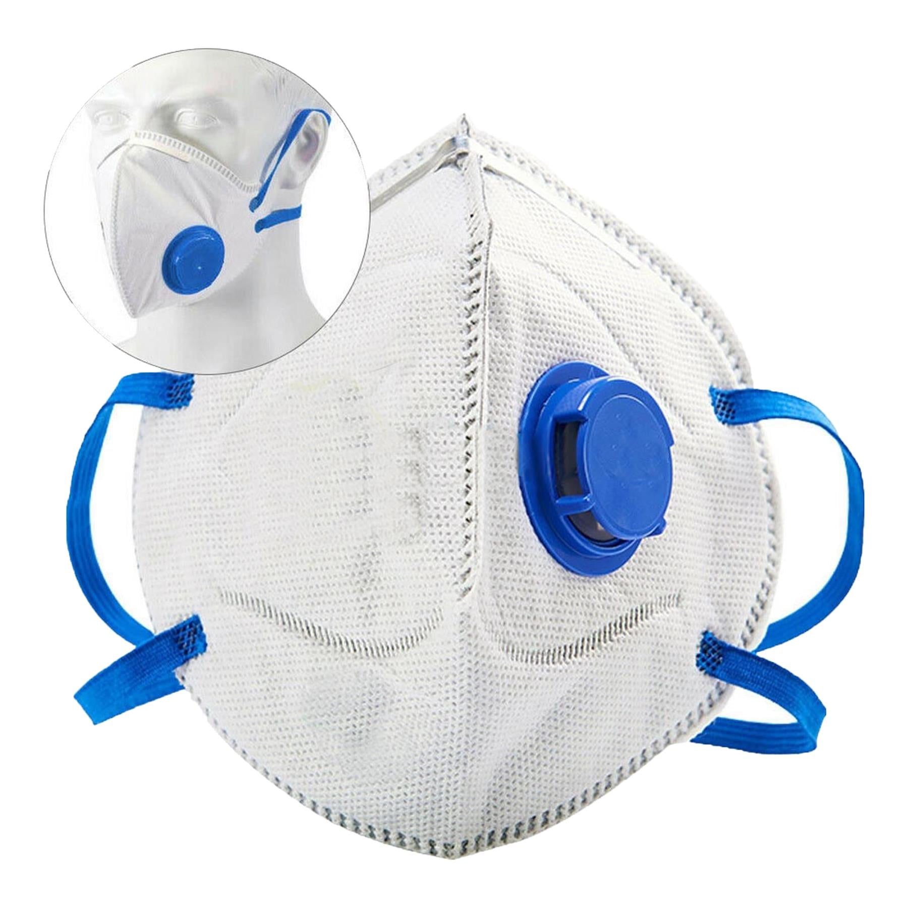 5x Face Mask Respirator FFP2 Valved Sanding Paint Aerosol Dust Safety