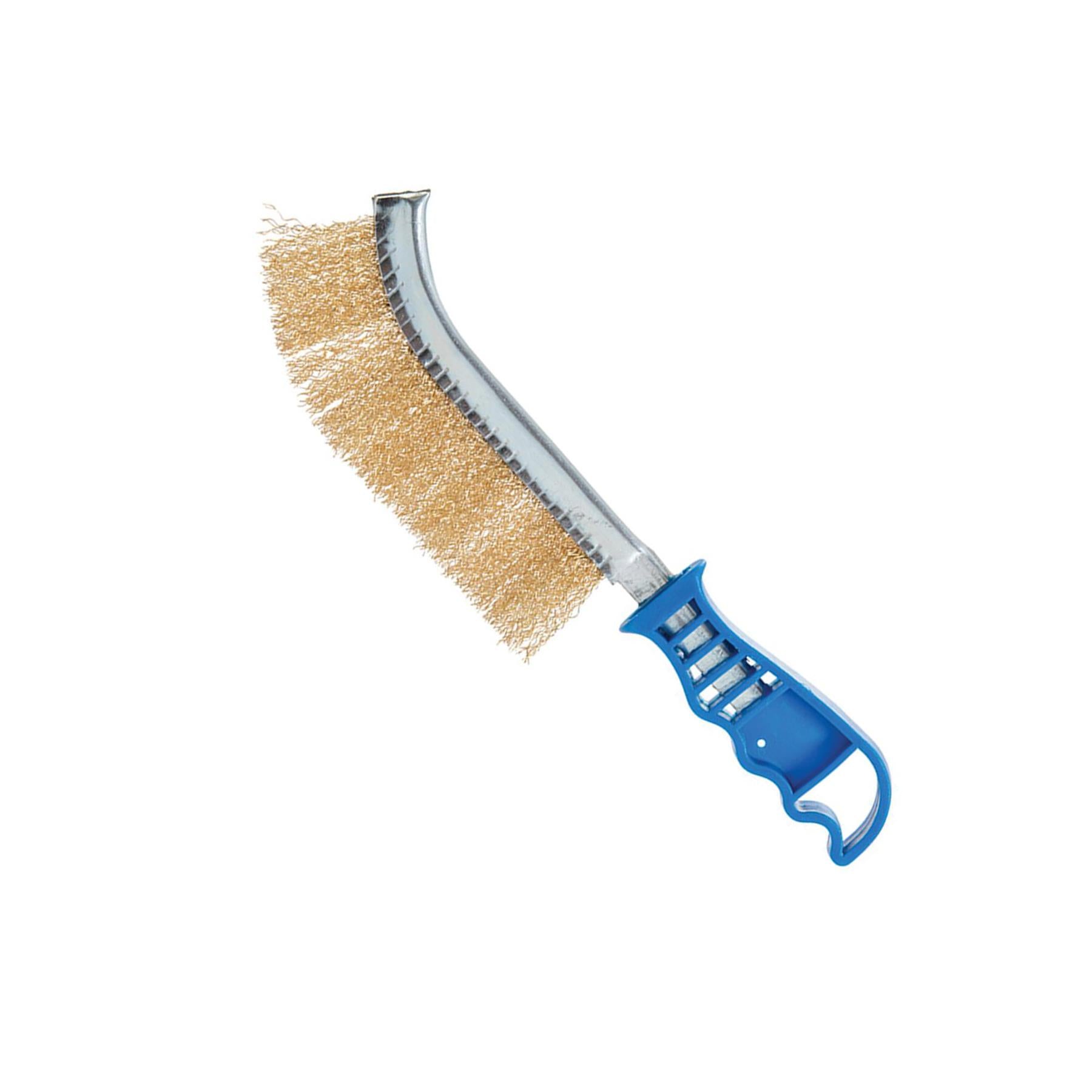 Brass Coated Hand Wire Brush With Plastic Handle . Heavy Duty DIY Tool Paint Rust Remover 35mm by Daptez