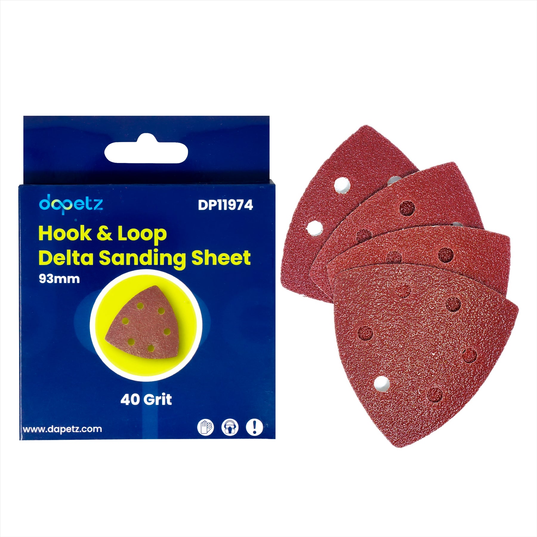 Dapetz Mouse Sanding Sheet 40, 60, 80, & 120 Grit Sandpapers Detail Palm Sander Pad 93mm (Pack of 20)
