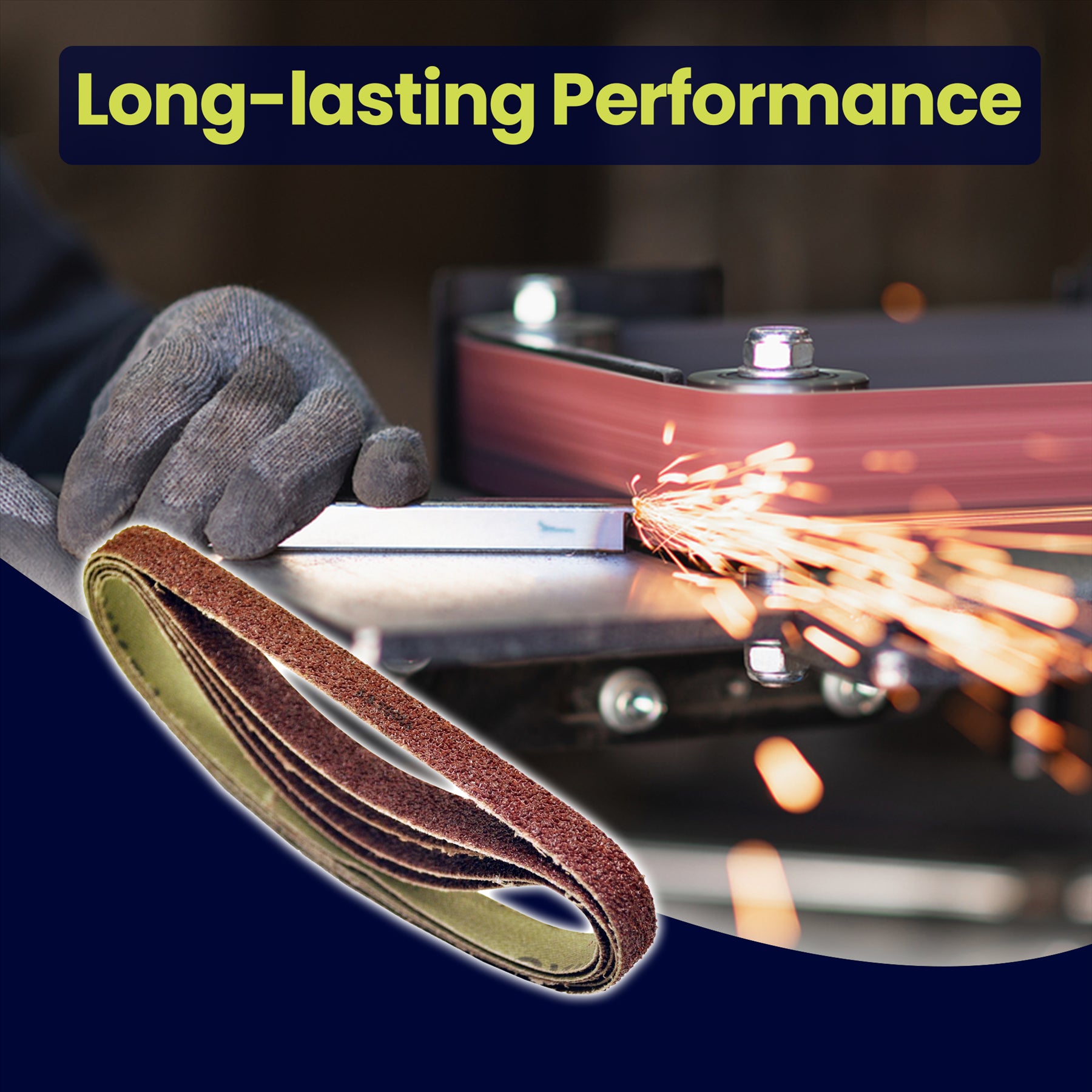 Sanding Belts 330mm x 10mm 80 Grit 50Pcs Coarse Sander Sheets Aluminum Oxide By Dapetz