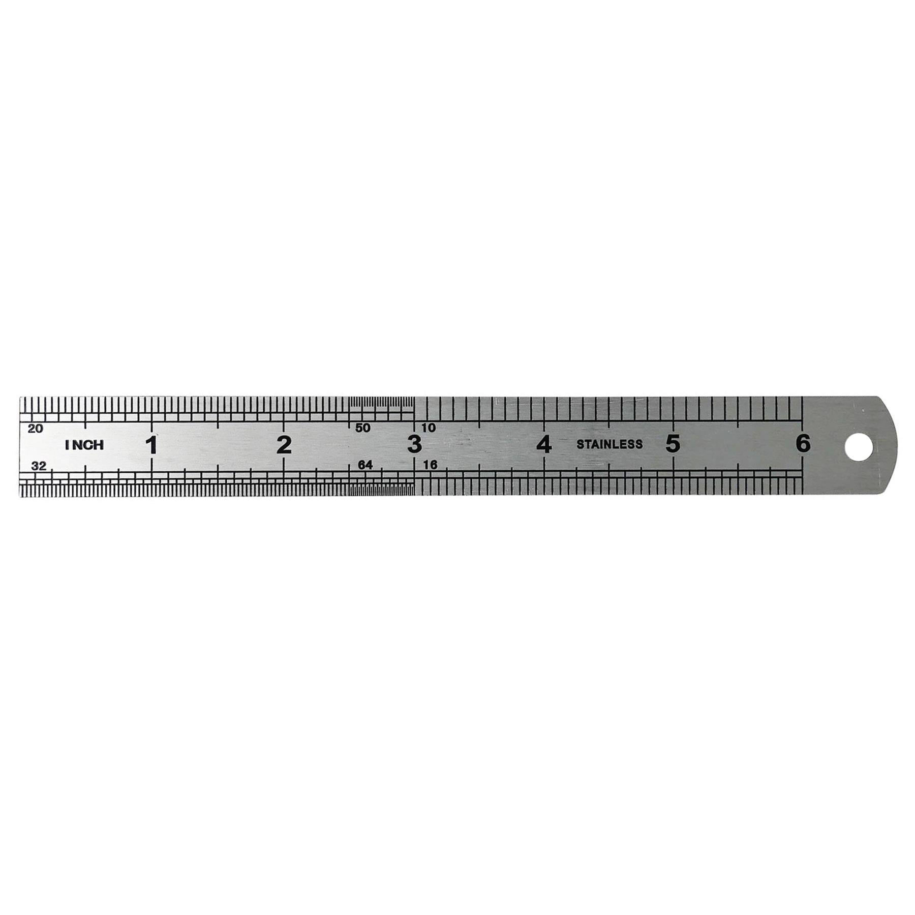 6" 15cm 150mm Stainless Steel Ruler Metal Rule Metric Imperial