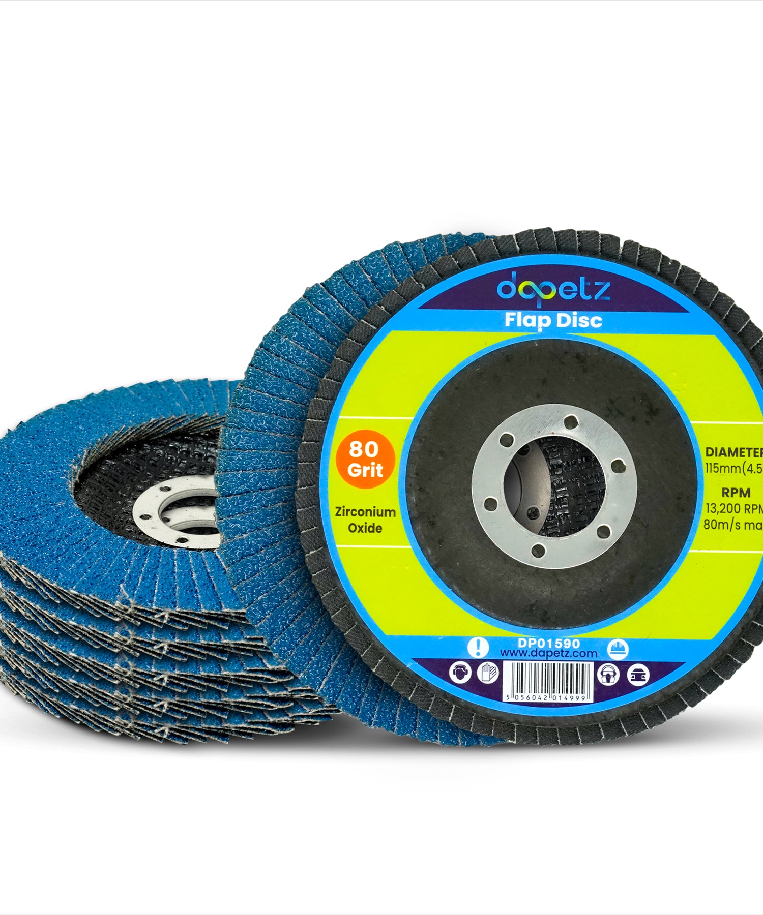 10 X Flap Grinding Sanding Discs 115mm 4.5" 40 60 80 Grit Angle Wheel Zirconium by Dapetz