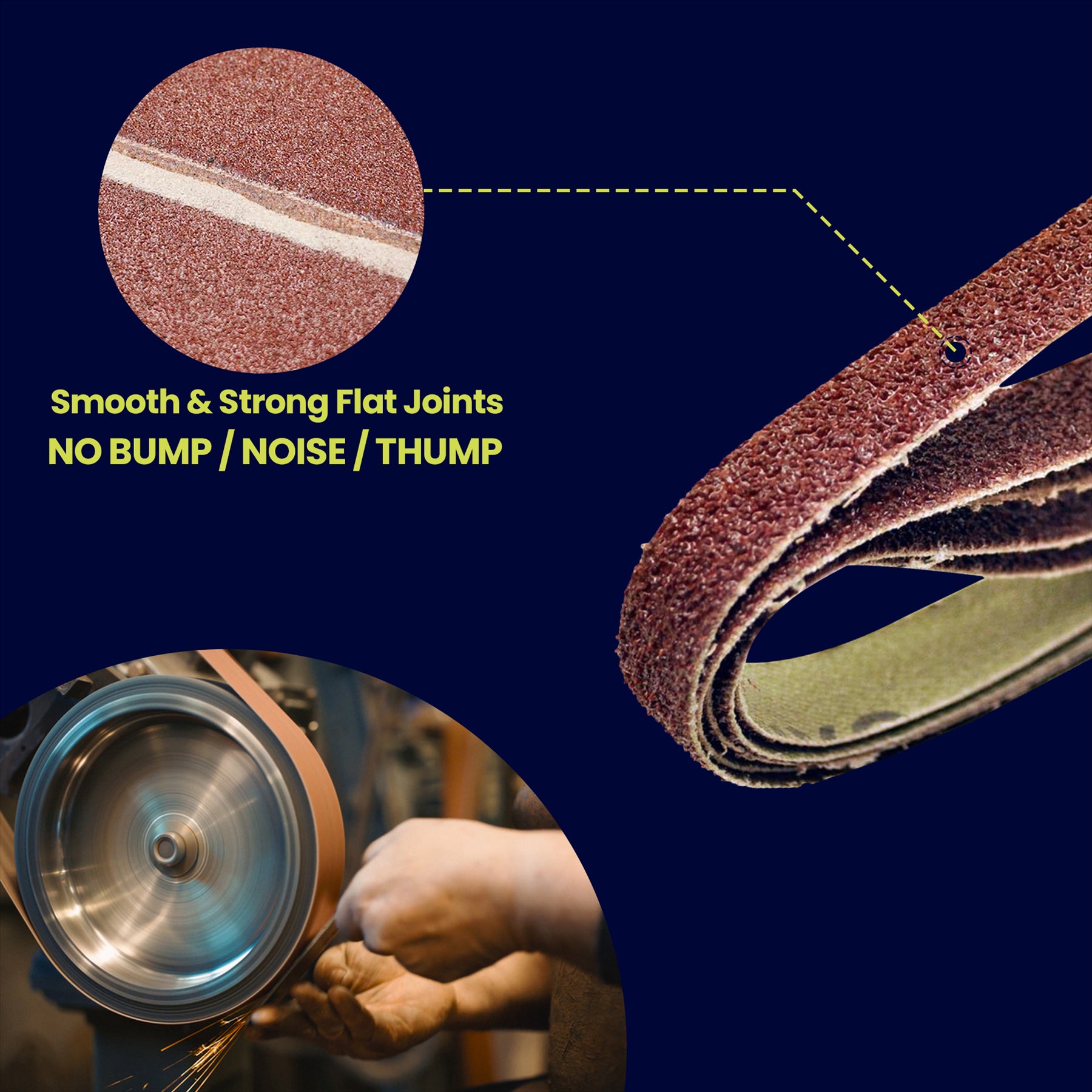 Sanding Belts 330mm x 10mm 80 Grit 50Pcs Coarse Sander Sheets Aluminum Oxide By Dapetz