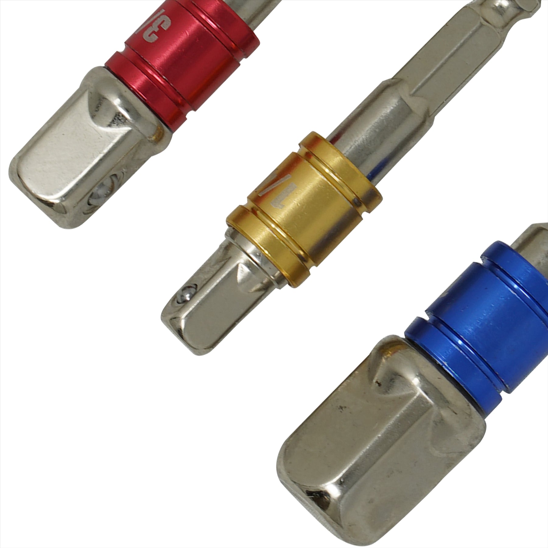 Screwdriver Impact Drill Socket Adapter Hex To 1/4" 3/8" 1/2" Inch Bit Ratchet T 3PCS By Dapetz