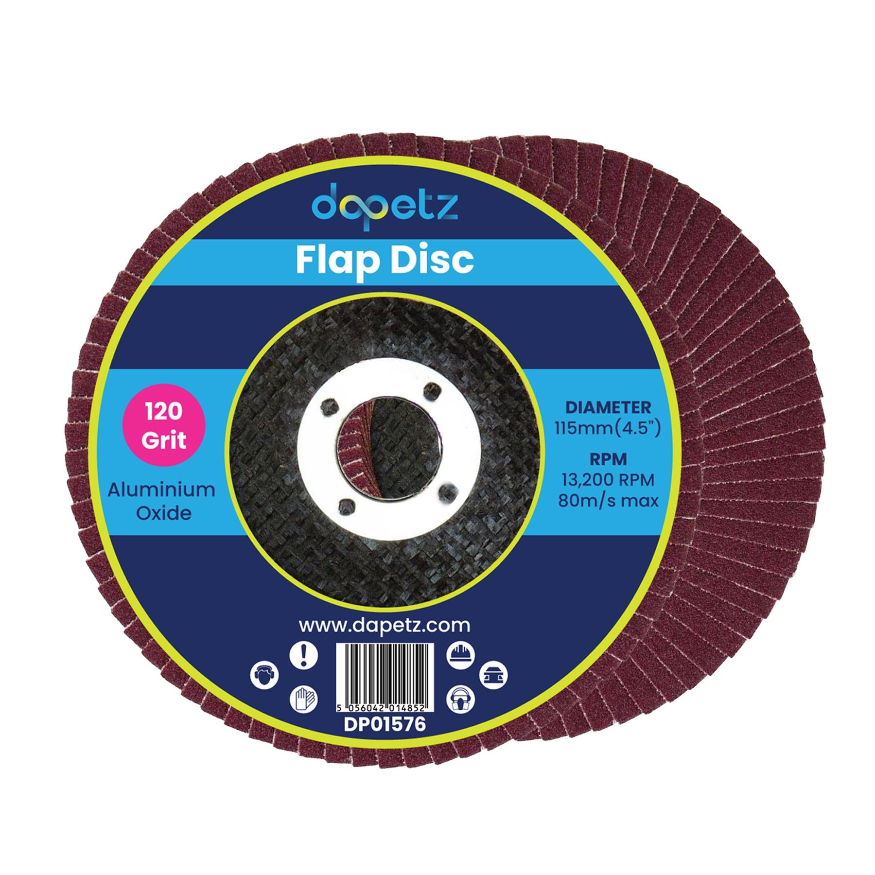 5pcs Flap Grinding Sanding Discs 115mm 4.5" 120 Grit Aluminium Oxide Angle Wheel For Bosch By Dapetz