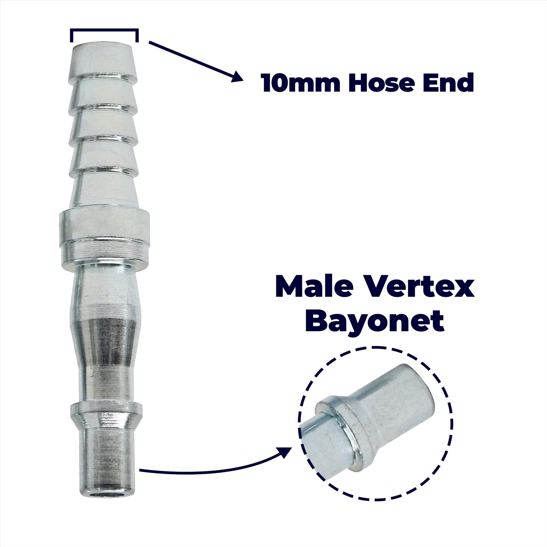 Air Line Hose Fitting Connector Air Hose End 10mm Bayonet Coupler For PCL Vertex 2PC