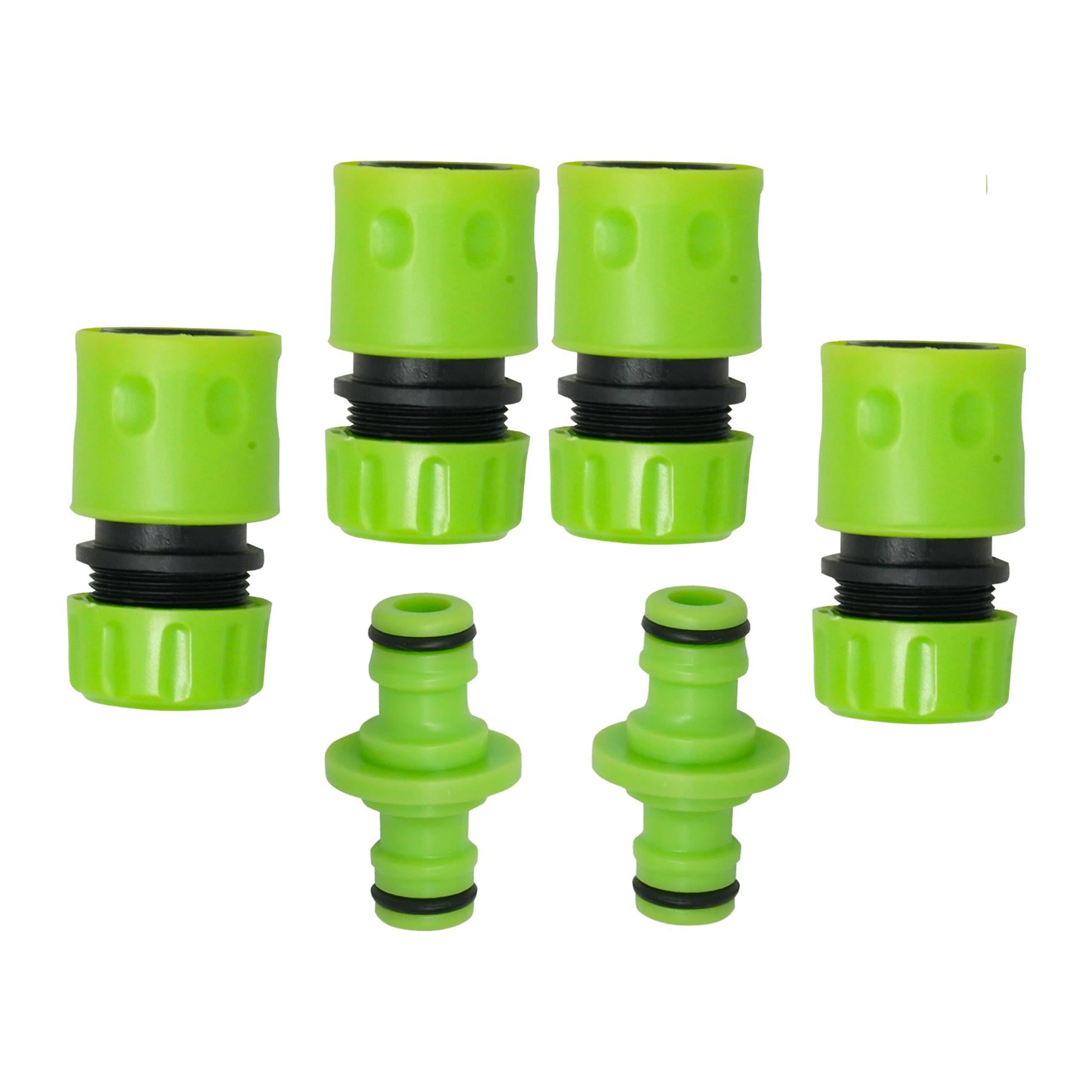 Garden Hose Fitting Set 1/2" – 2X 2-Way Male Connector + 4X Female Hose Connector By Dapetz