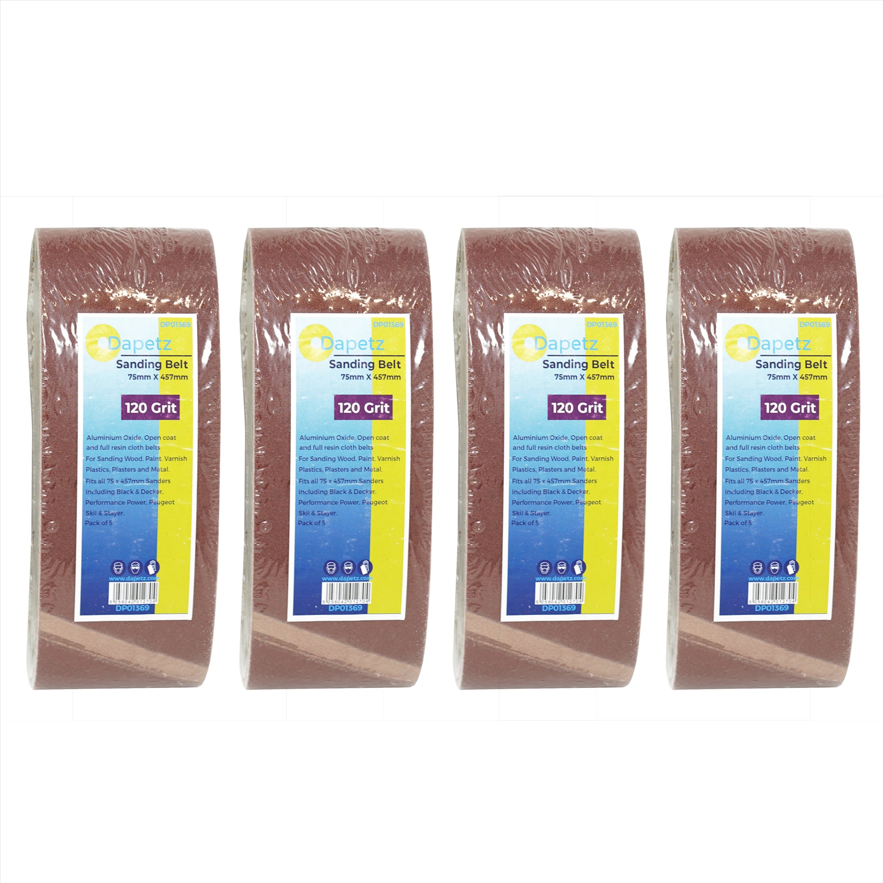 Sanding Belts 75 x 457mm Belt Sander 120 Grit for Makita Sander Sheets 20X By Dapetz