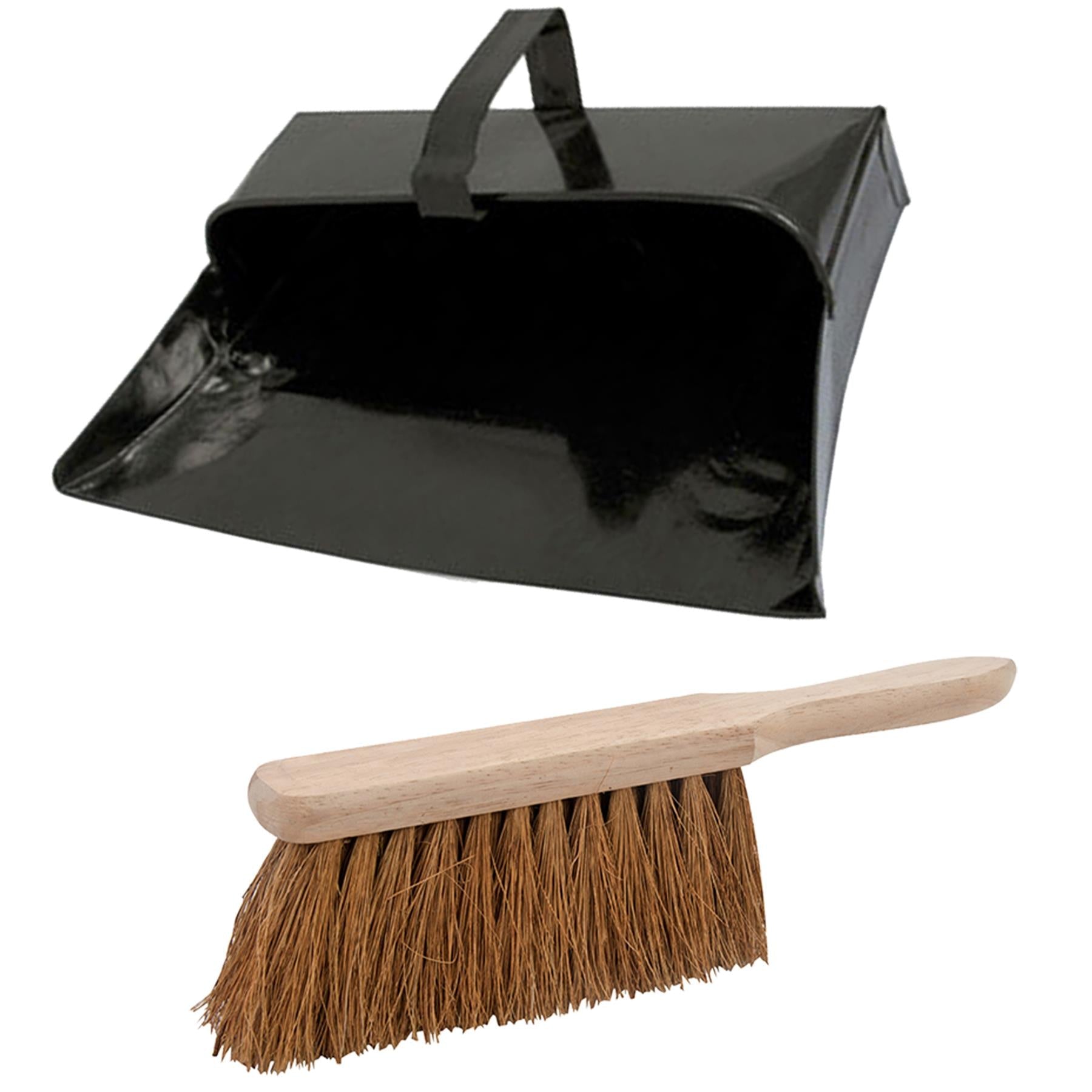 Strong Trade Metal Dustpan And Soft Wooden Hand Brush Dustpan Set for Desk, Table, Home Cleaning by Dapetz
