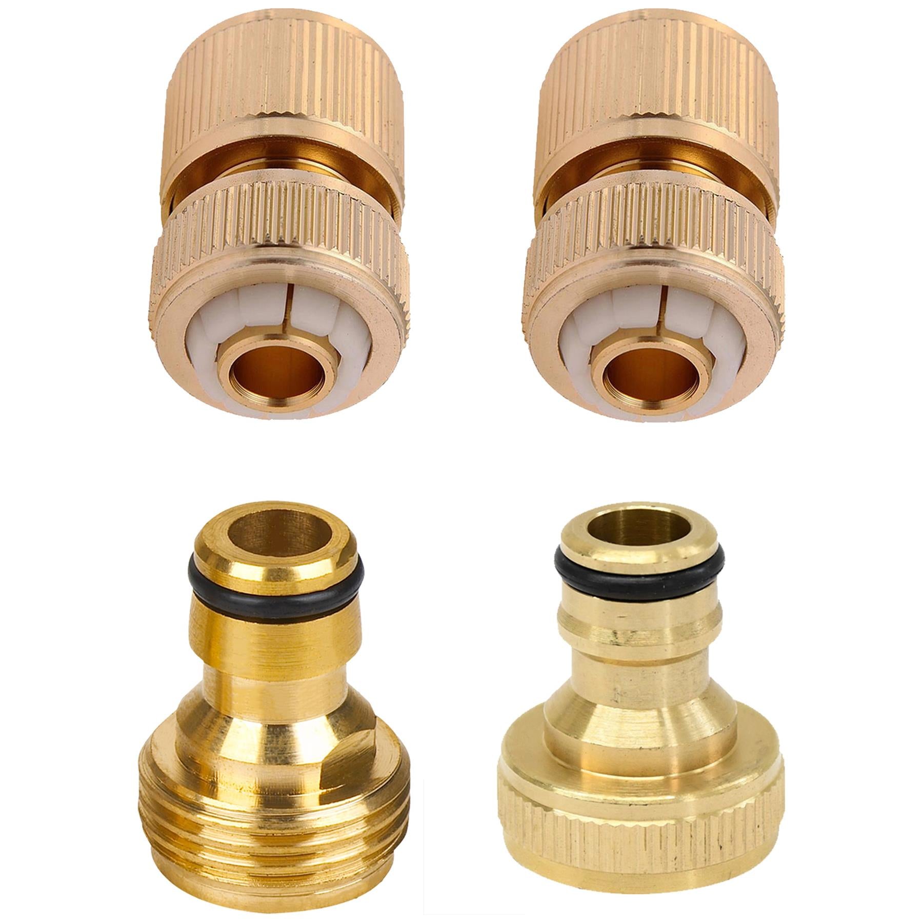 4Pc Brass Hose Pipe Fitting Connectors Adaptor Garden Tap Watering Set By Dapetz