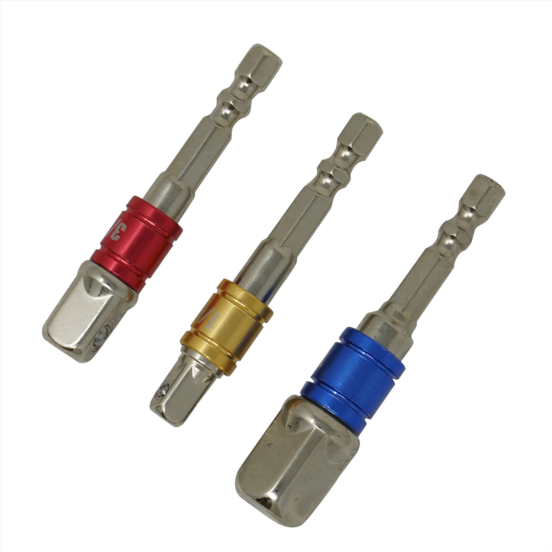 Screwdriver Impact Drill Socket Adapter Hex To 1/4" 3/8" 1/2" Inch Bit Ratchet T 3PCS By Dapetz