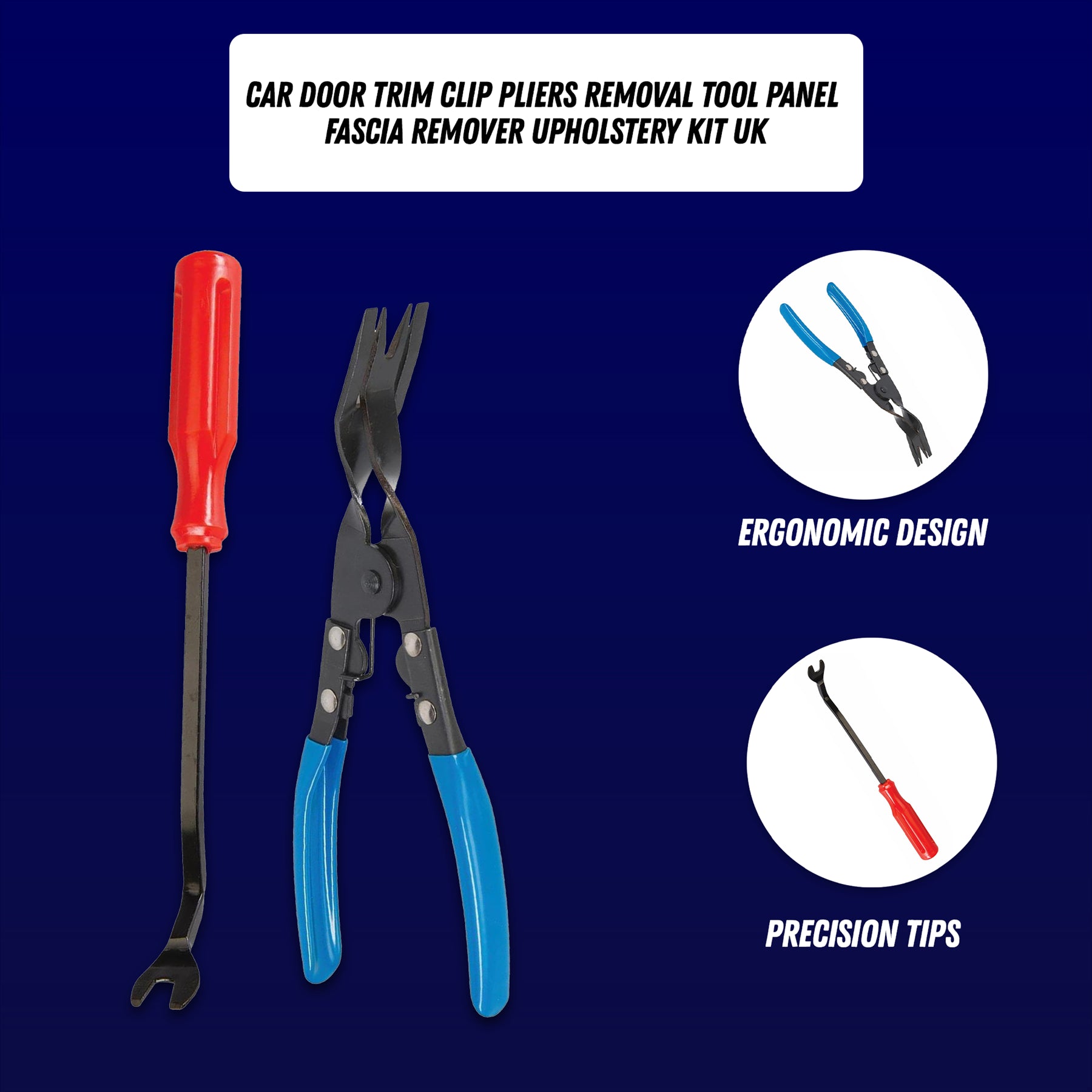 Car Door Upholstery Remover & Trim Clip Removal Pliers Tool Spring Loaded by Daptez