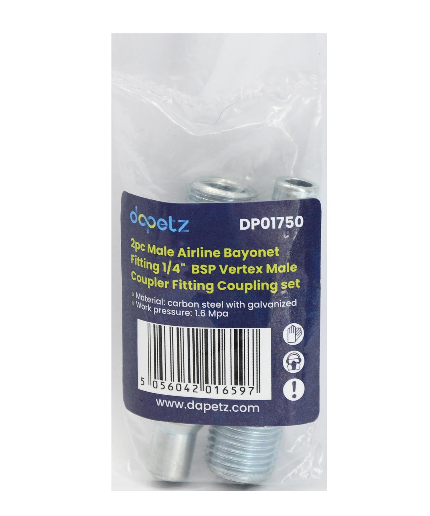 Air Line Hose Fitting Connector Male 1/4" Thread Bayonet For PCL Vertex 2Pcs