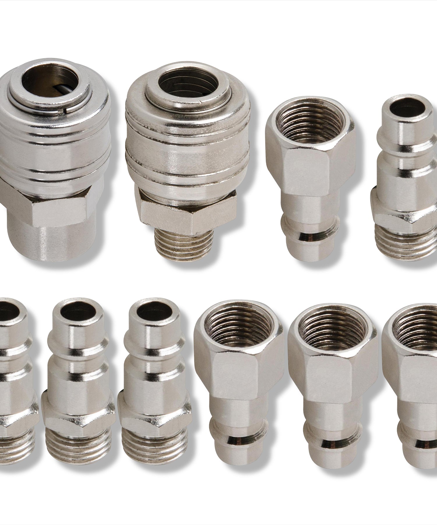 Euro Air Line Fitting Hose Connector Male Female Quick Release 1/4" BSP 10PC Set