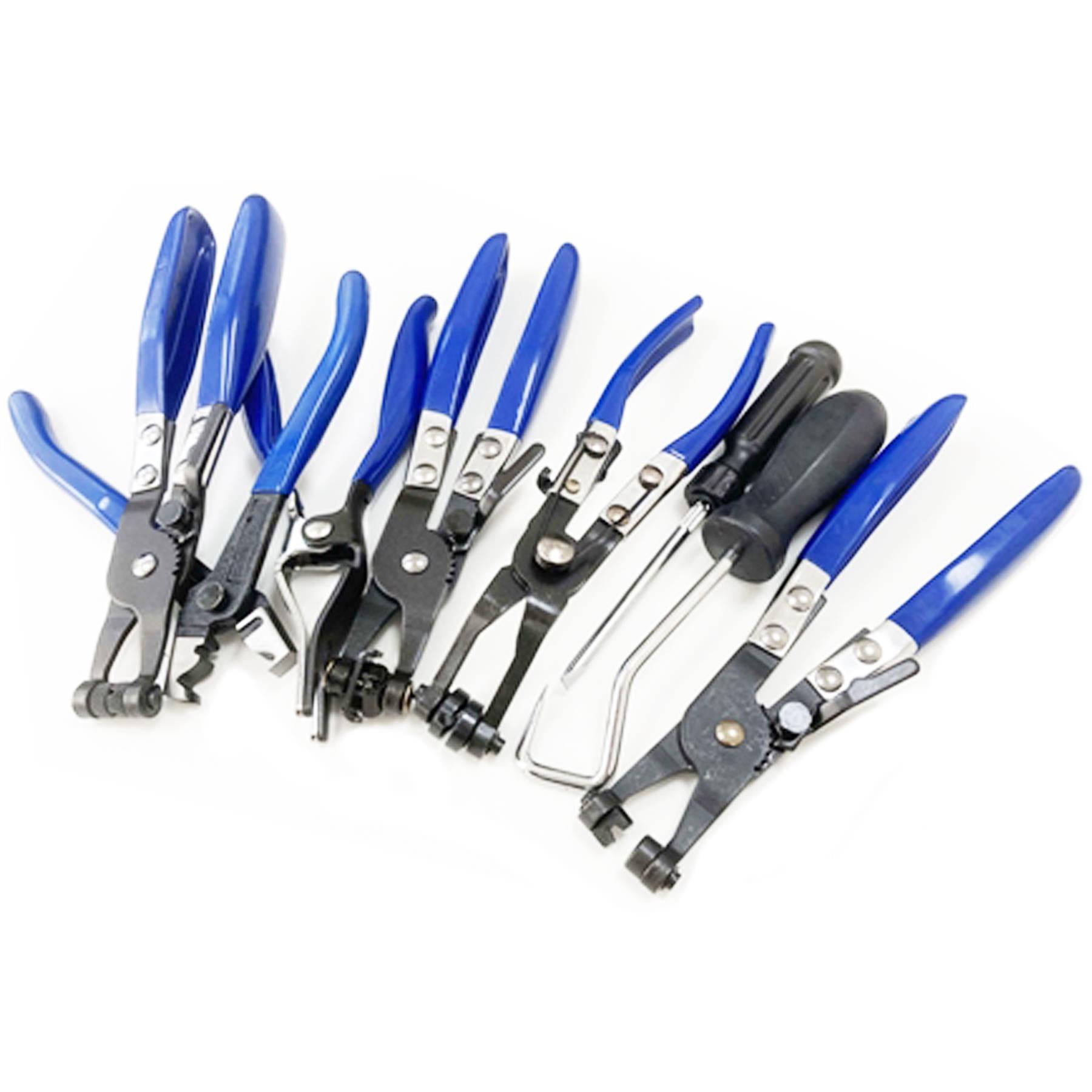 9 Pc Hose Clamp Pliers Removal Garage Tool Set Swivel Jaw Flat Band by Dapetz