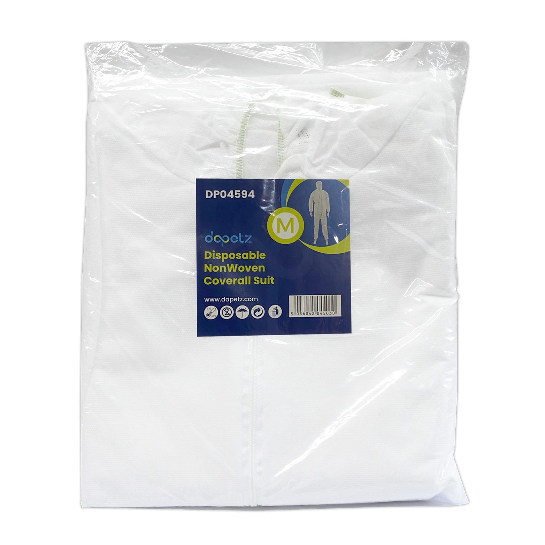 20 x Disposable Paper Suit Protective Overall Coveralls Medium - 120cm / 46" By Dapetz