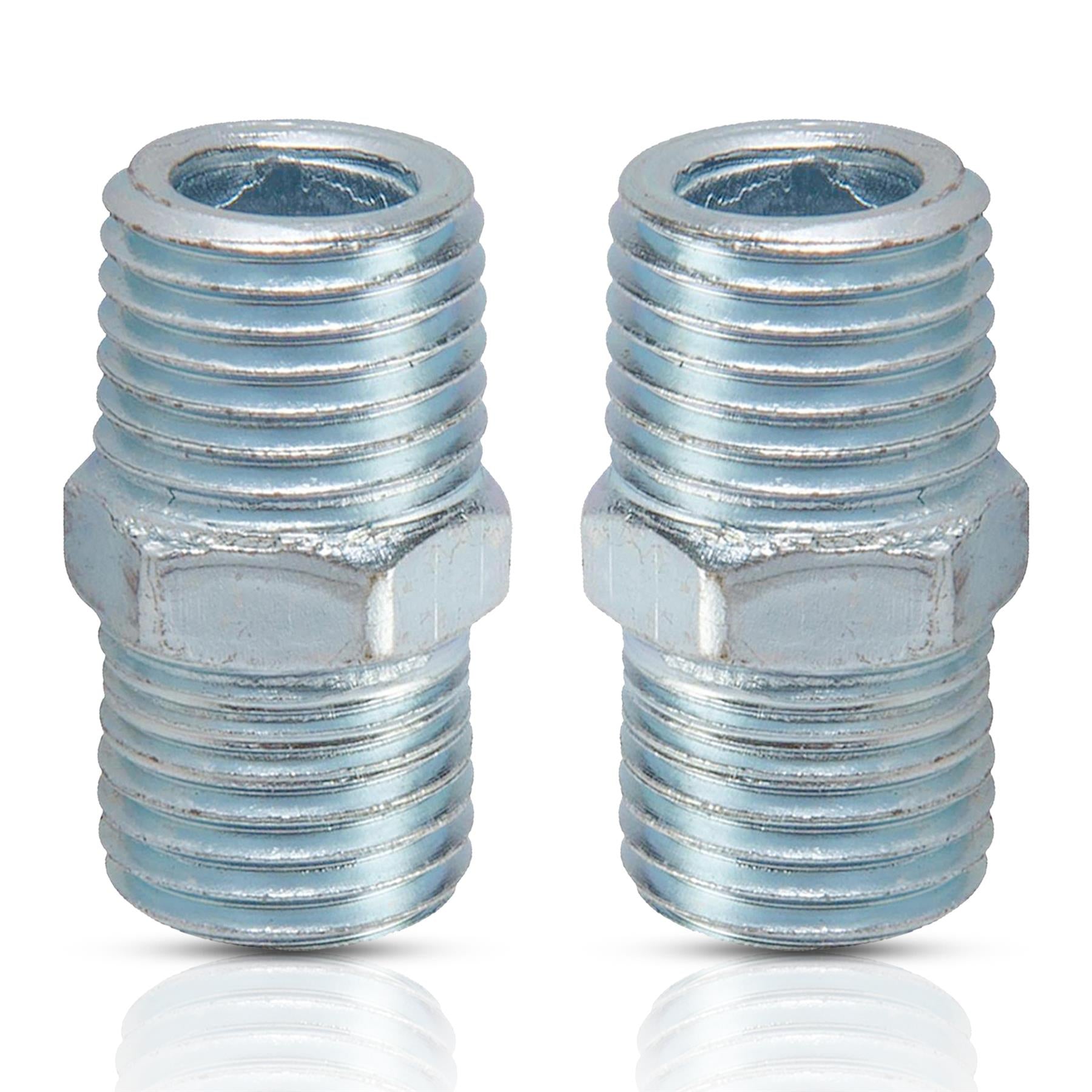 2 Equal Union Connector 1/4" Double Male Adaptor Airline Compressor Hose Fitting