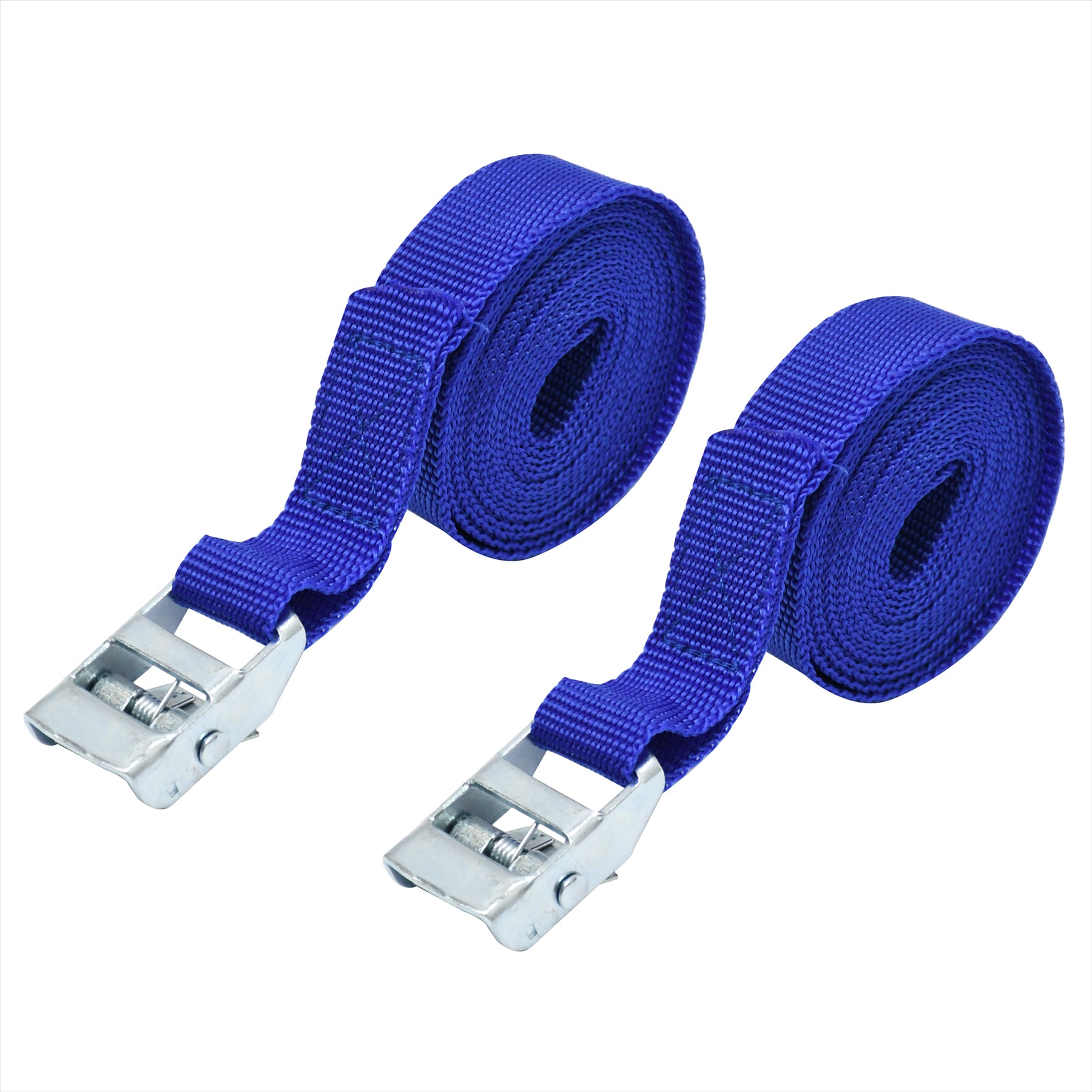 Set Of 2 Lashing Straps Cargo Luggage Tie Down Cam Buckle Roof Rack 2.5m X 25mm By Dapetz