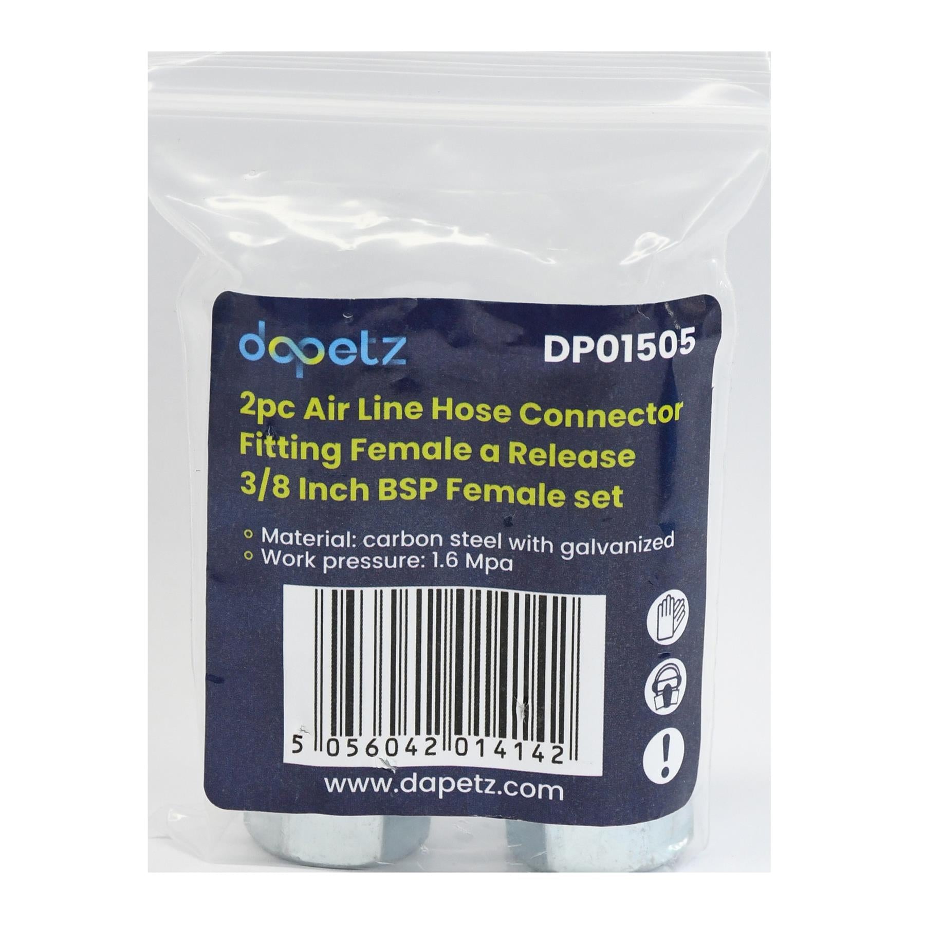 Vertex Air Line Fitting Quick Release Compressor Air Hose 3/8" Female Thread 2PC