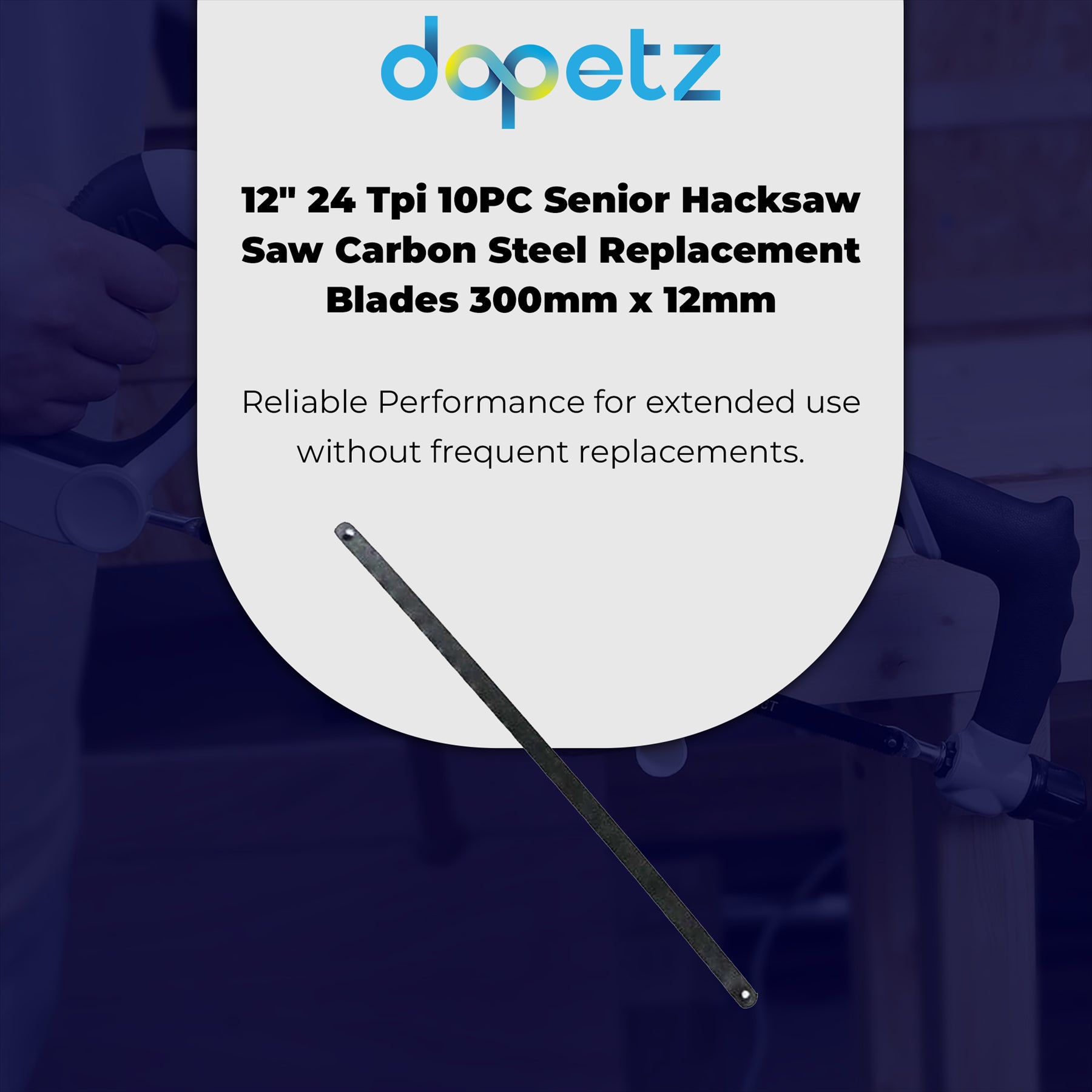 10X Bi-Metal Sandflex Hacksaw Blades 12" 300mm  24 TPI Shatter Proof By Dapetz