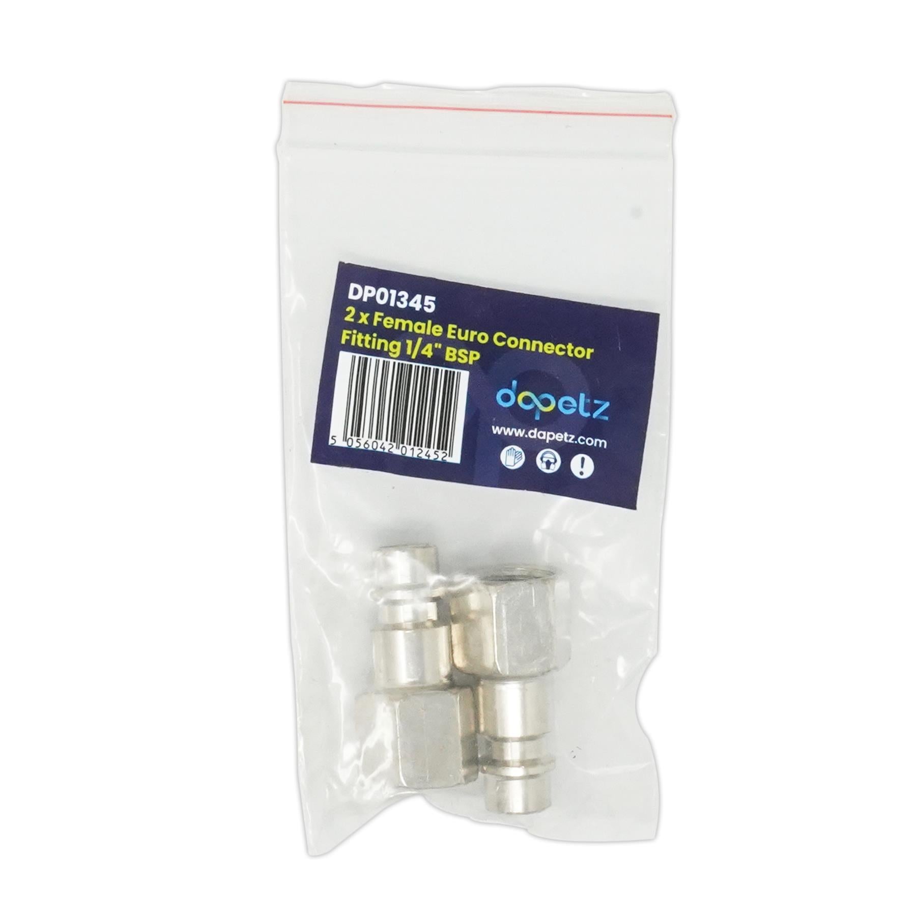 Euro Airline Hose Fitting Connector 1/4" BSP Quick Release Female Thread 2PCS - Dapetz