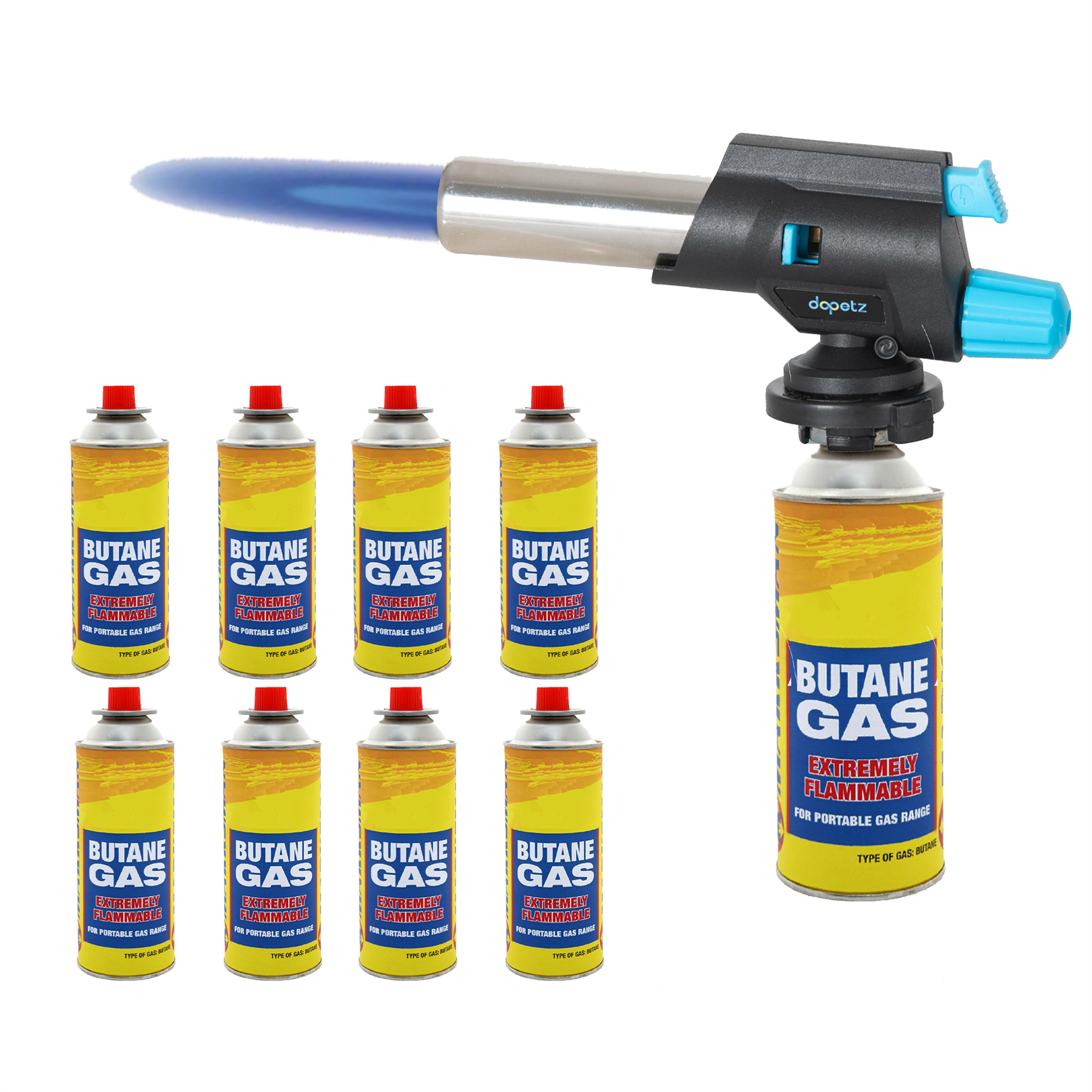 Butane Gas Blow Adjustable Flame Chef Creme Brulee Cooking Soldering 8 Gas Can