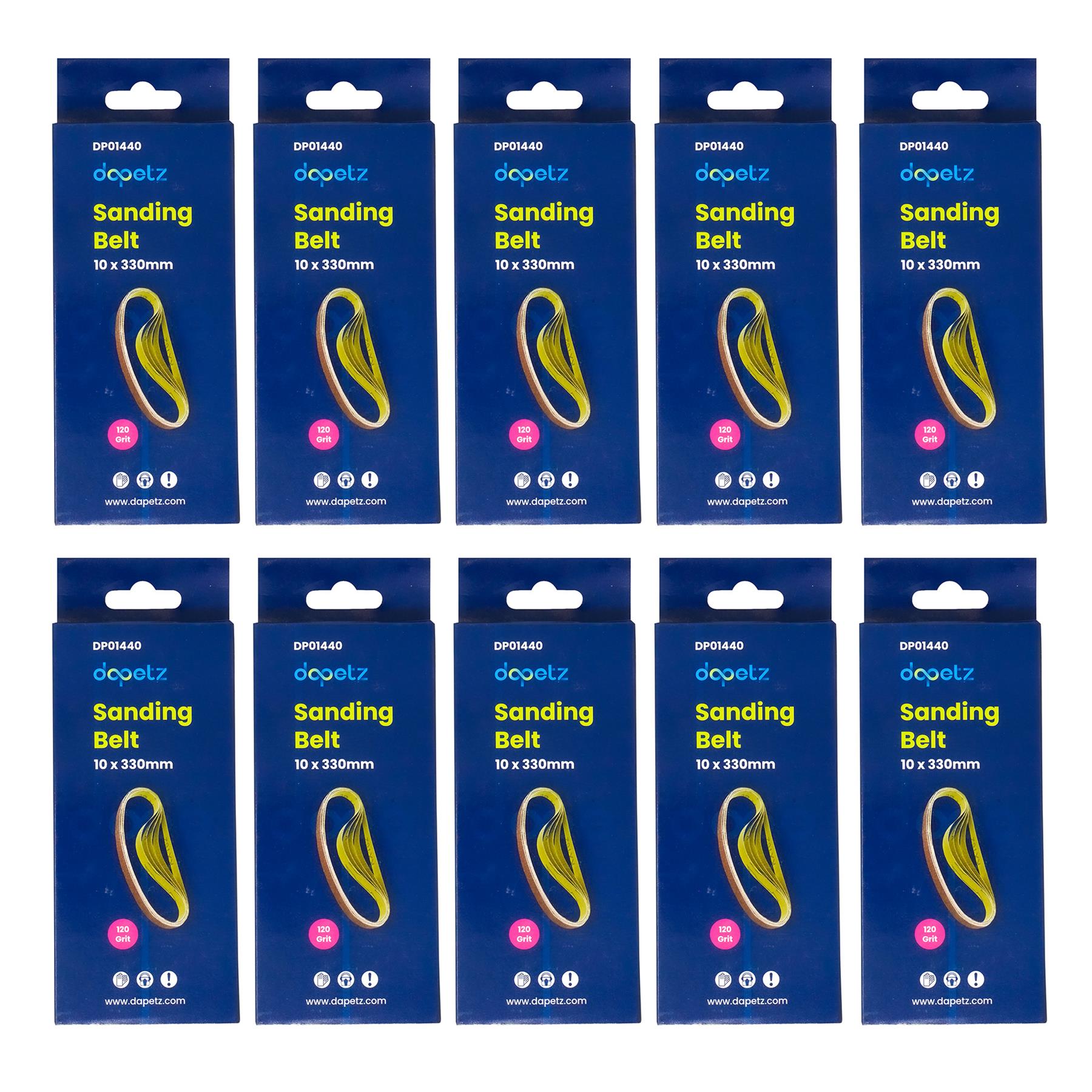 50Pcs Sanding Belts 330 x 10mm Aluminium Oxide 120 Grit For Bosch Makita Sander By Dapetz