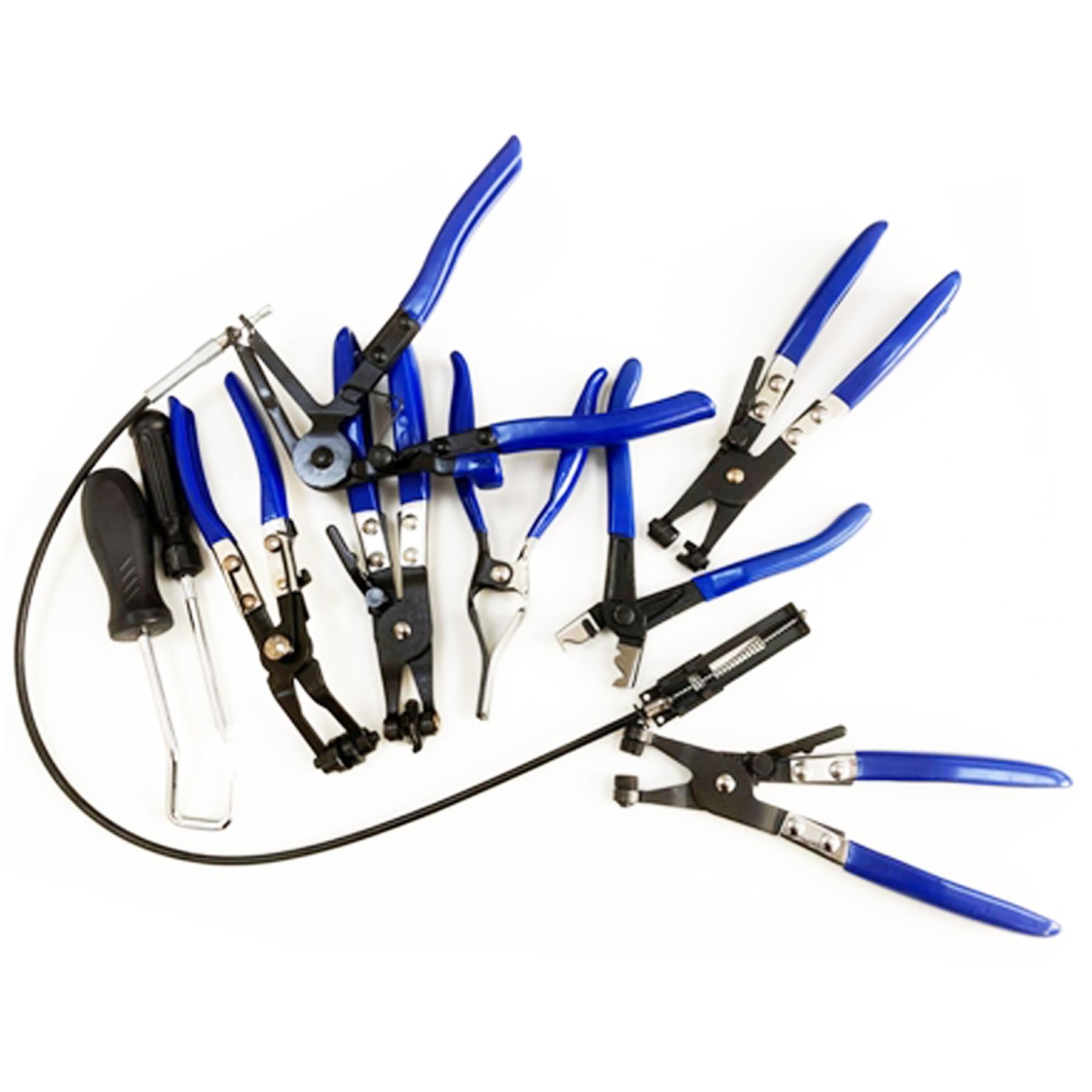 9 Pc Hose Clamp Pliers Removal Garage Tool Set Swivel Jaw Flat Band by Dapetz