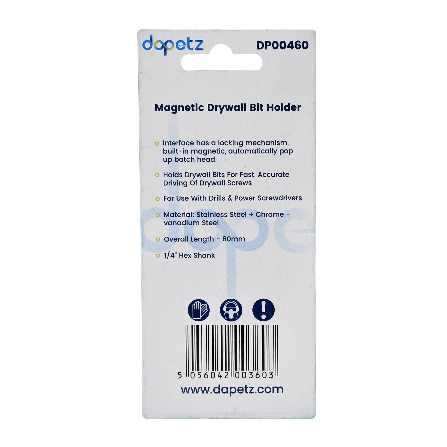 2 x Magnetic Drywall Screw Bit Holder 1/4inch Hex Shank Drill Screw 60mm Length By Dapetz