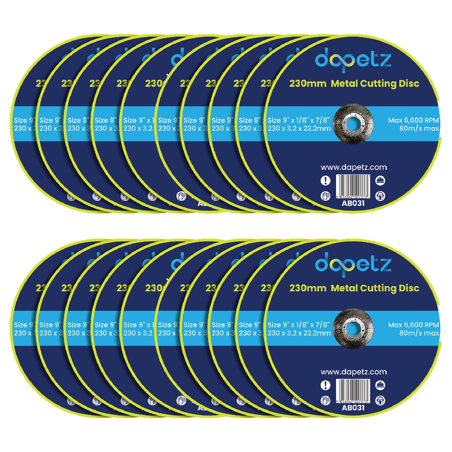 (Pack of 50) Ultra-Thin Metal Cutting Discs | Steel 230mm & Stainless-Steel Blades for Angle Grinders by Dapetz