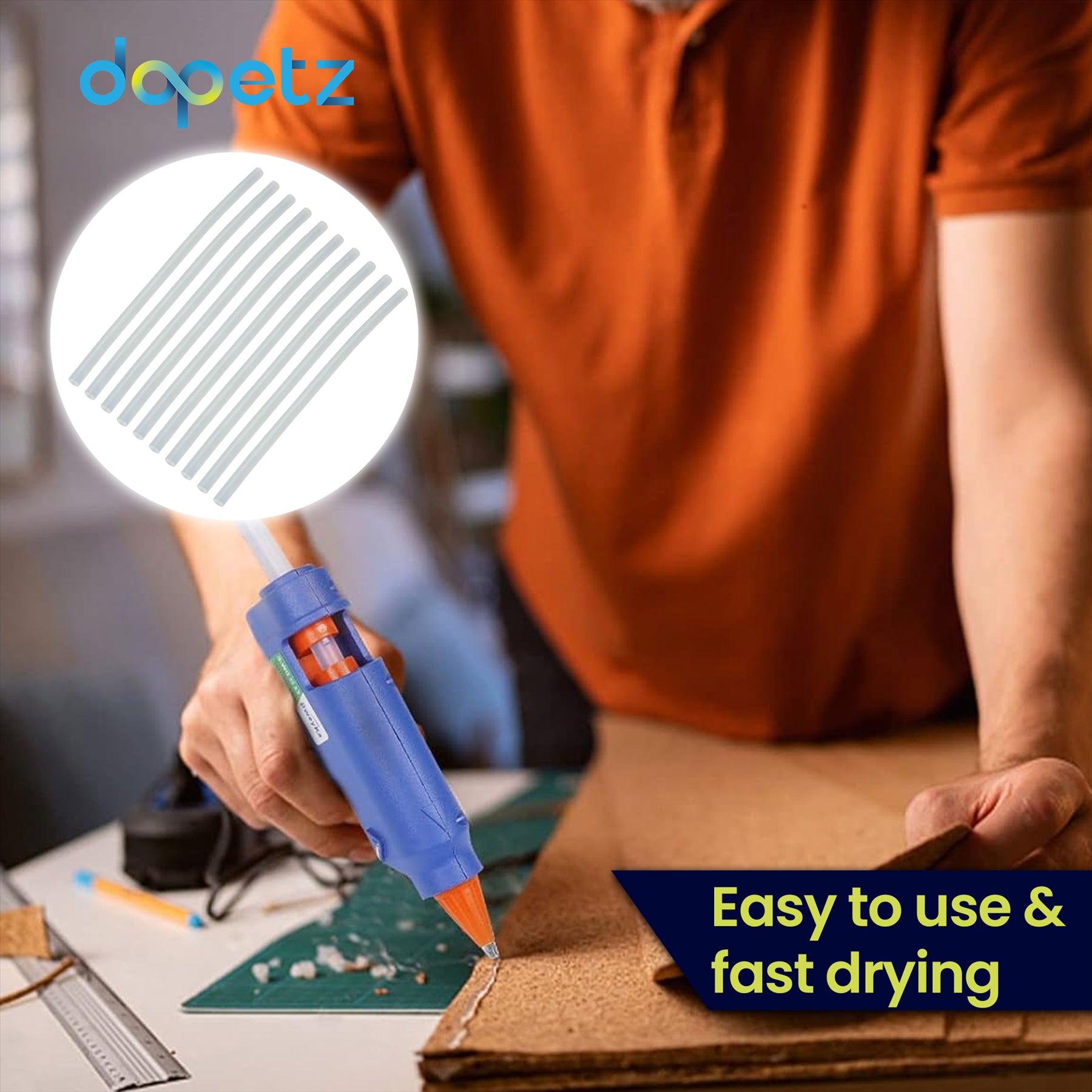 Glue Sticks Hot Melt Long Length for Glue Gun 11mm x 100mm Thick Sticks Pack Of 10