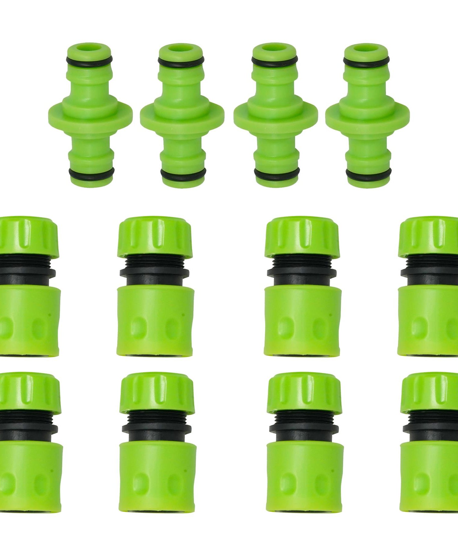 (4PCS)Double Male Hose Connectors & (8PCS) End Quick Connectors for Hose Pipe Fitting, By Dapetz