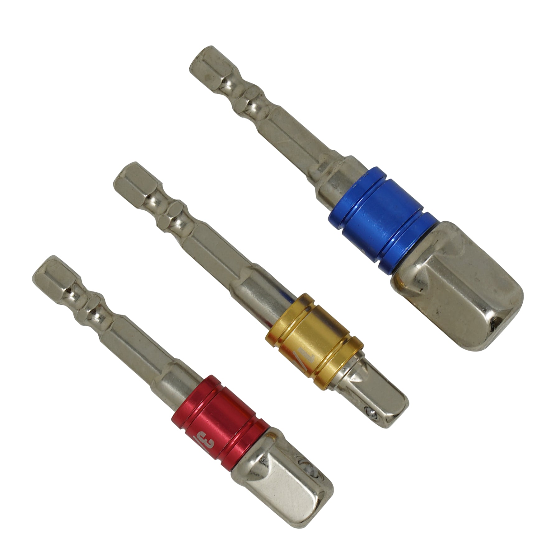 Screwdriver Impact Drill Socket Adapter Hex To 1/4" 3/8" 1/2" Inch Bit Ratchet T 3PCS By Dapetz