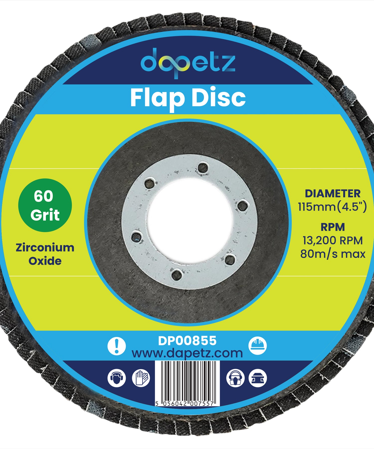 10 X Flap Grinding Sanding Discs 115mm 4.5" 40 60 80 Grit Angle Wheel Zirconium by Dapetz