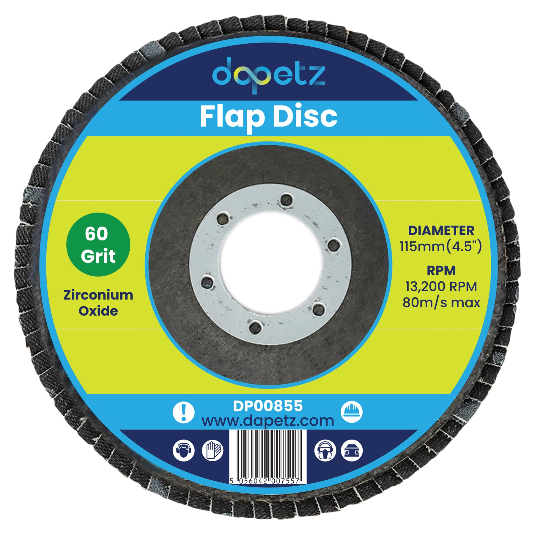 10 X Flap Grinding Sanding Discs 115mm 4.5" 40 60 80 Grit Angle Wheel Zirconium by Dapetz